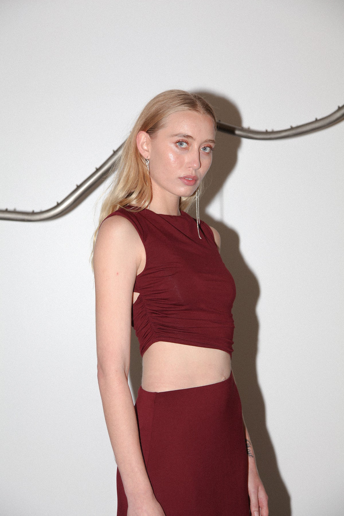 Studio 116 Slice Dress in Merlot