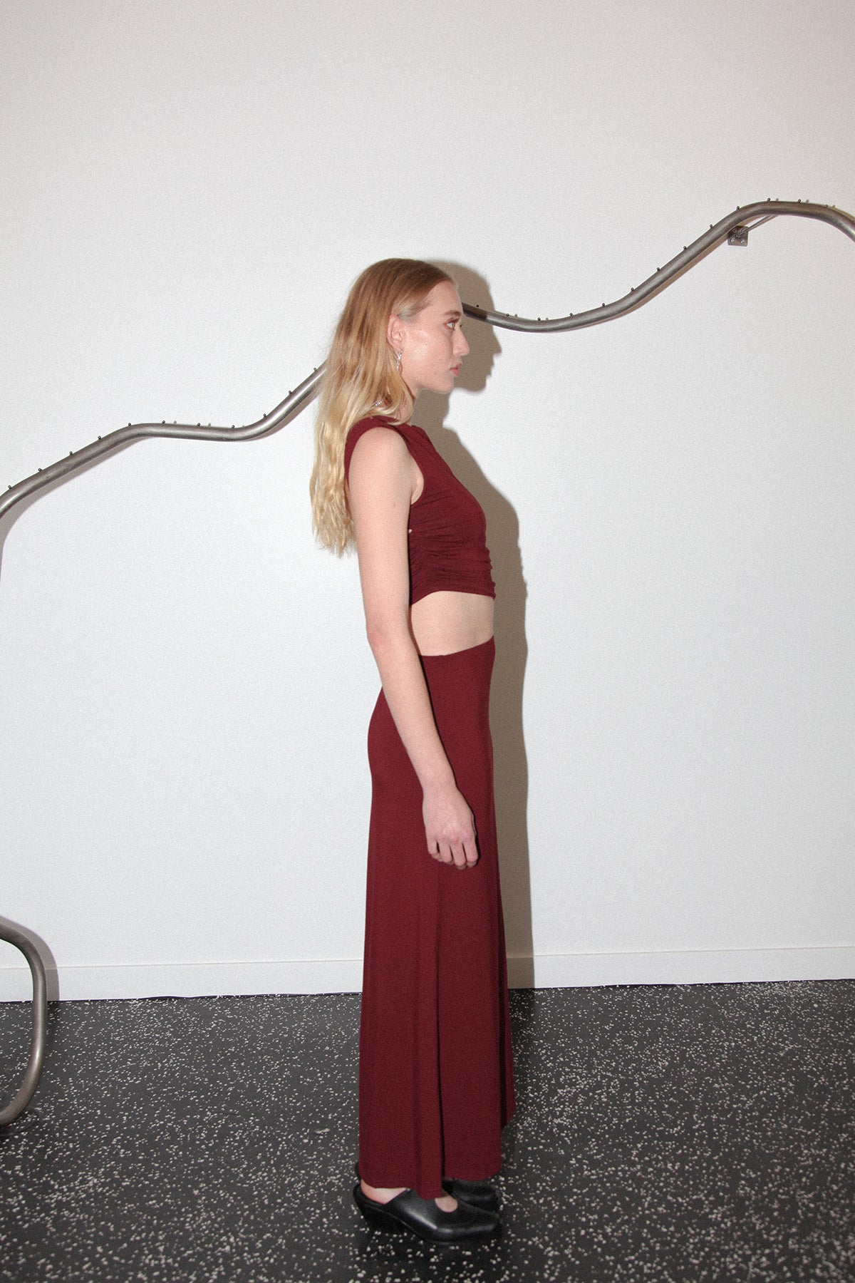 Studio 116 Slice Dress in Merlot