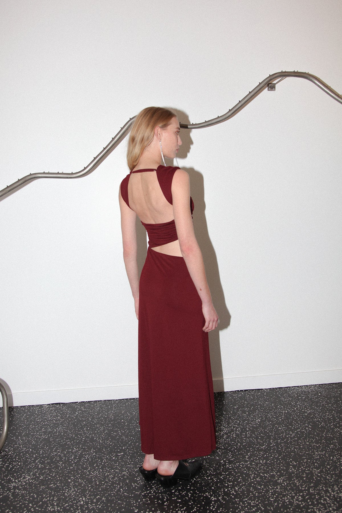 Studio 116 Slice Dress in Merlot