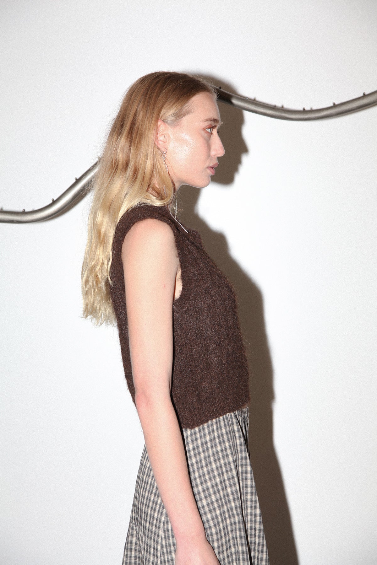 Studio 210 Cable Knit Sweater Vest in Coffee