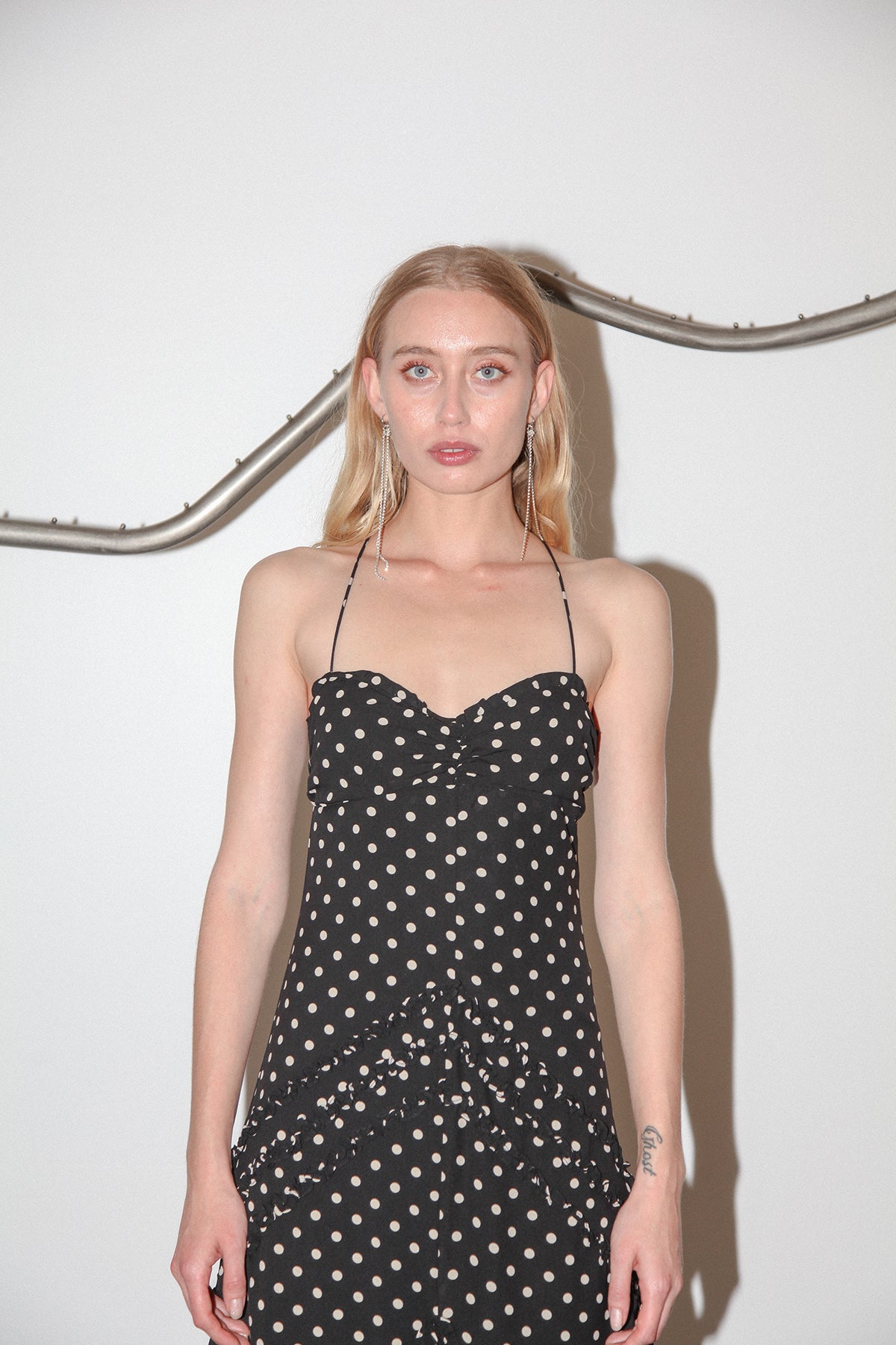 Studio 112 Dot Ruffle Maxi in Black