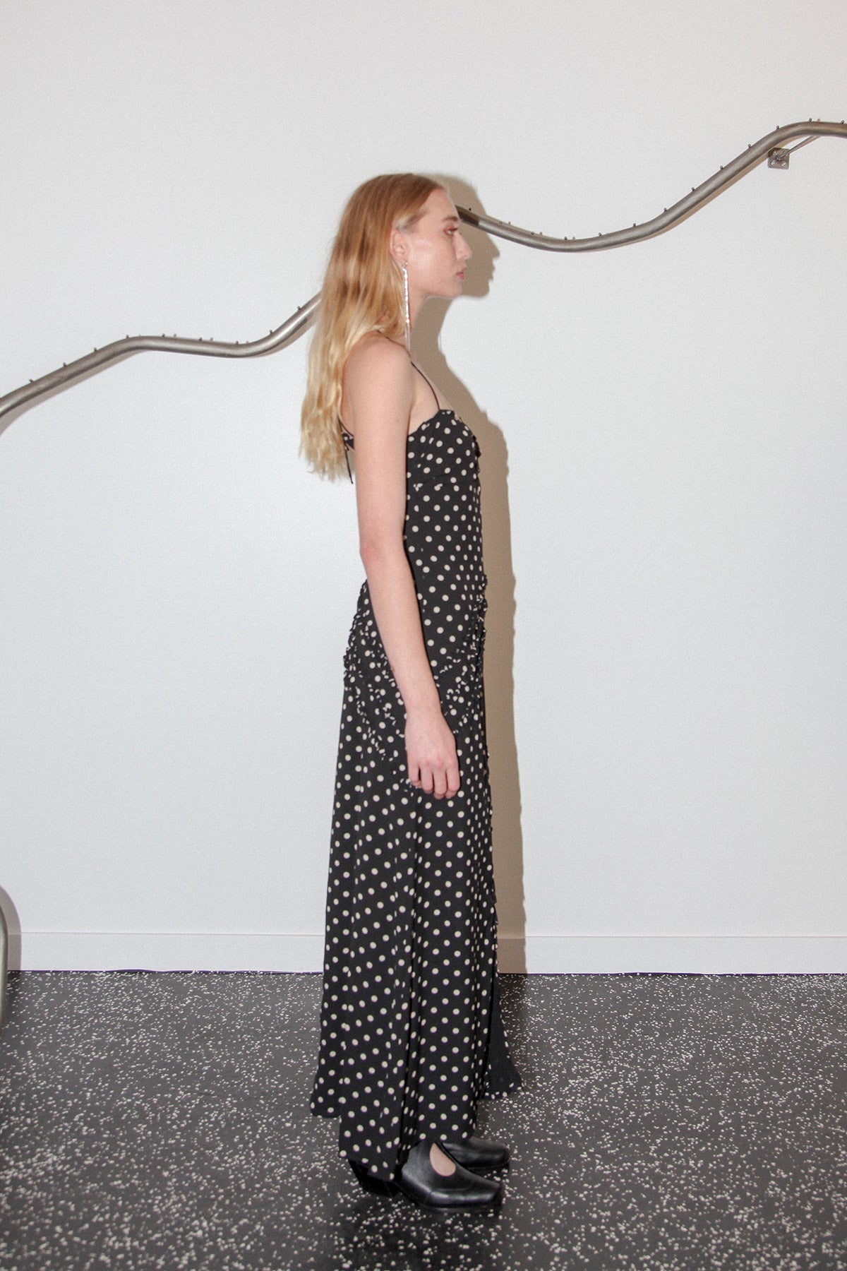 Studio 112 Dot Ruffle Maxi in Black