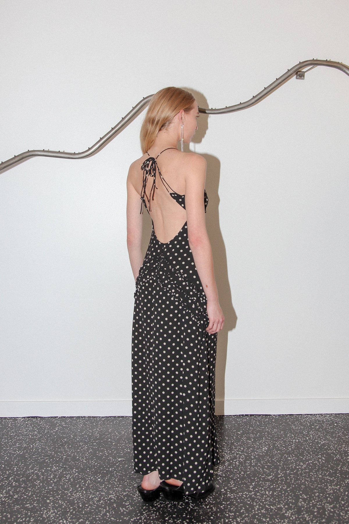 Studio 112 Dot Ruffle Maxi in Black