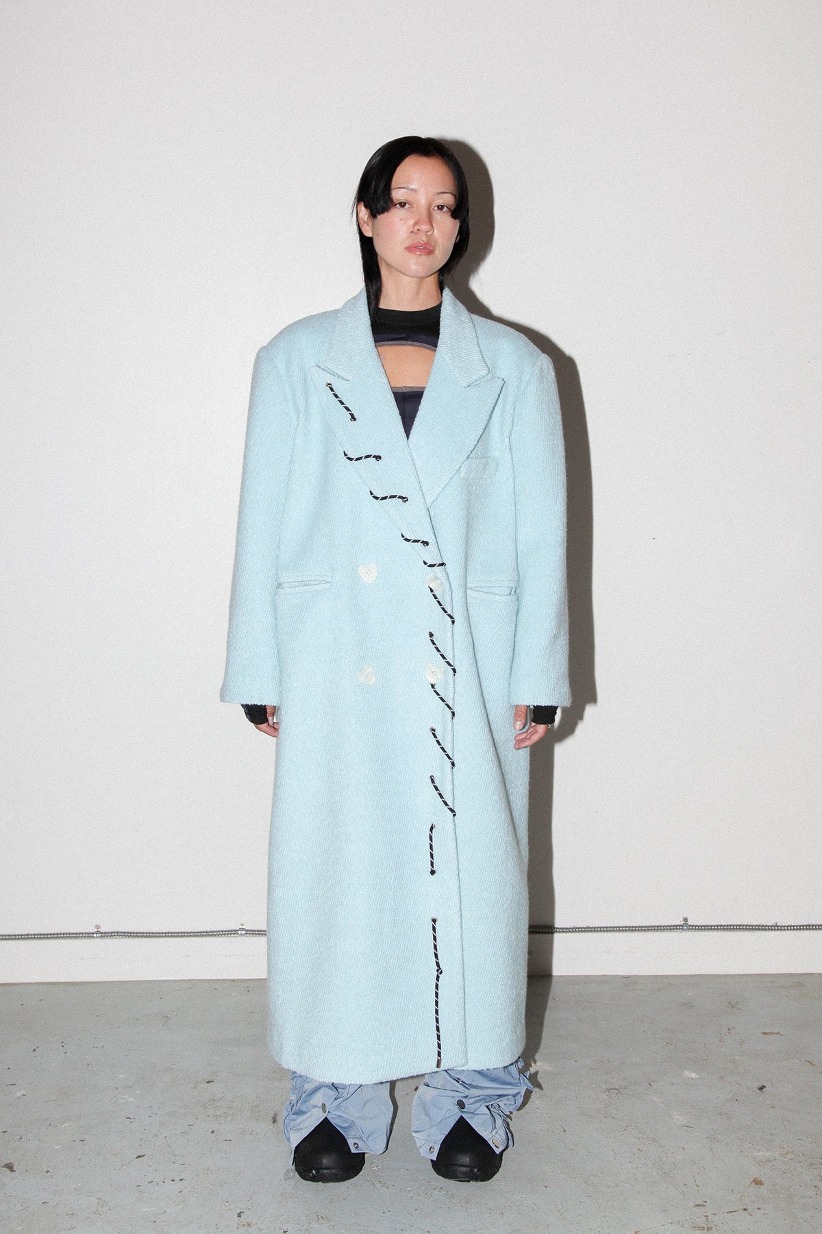 Loop Cord Moss Coat in Sky
