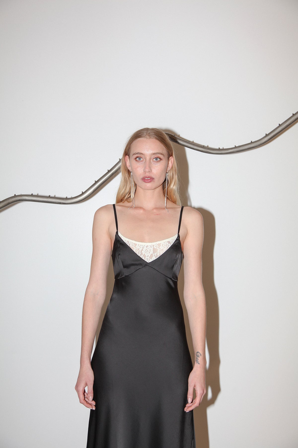 Studio 114 Satin & Lace Slip in Black