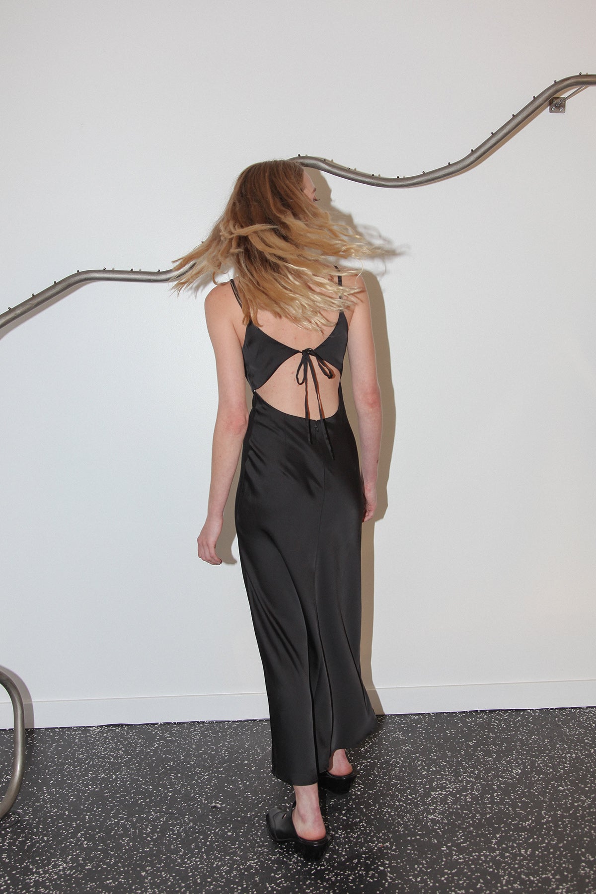 Studio 114 Satin & Lace Slip in Black