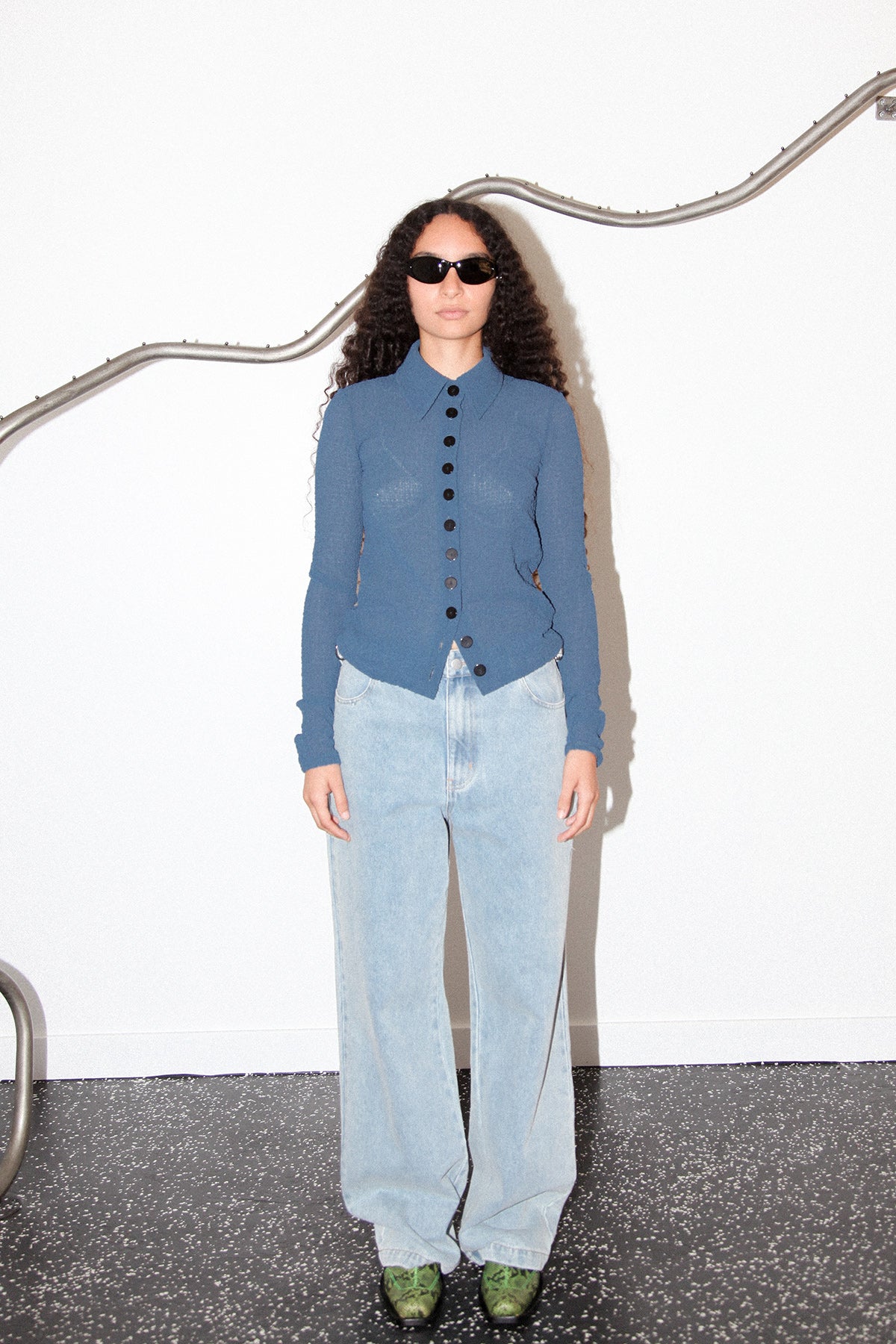 Bubble Scallop Top in Marina