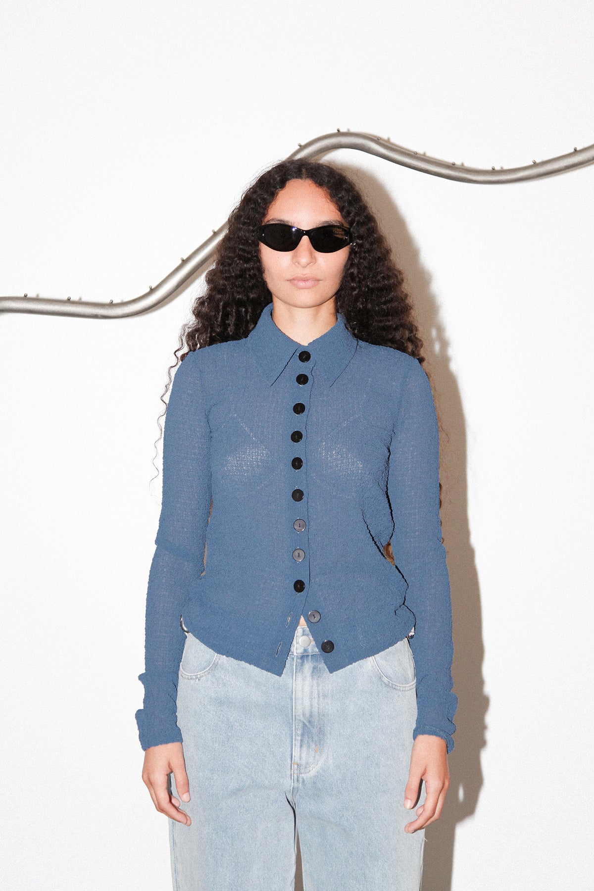 Bubble Scallop Top in Marina