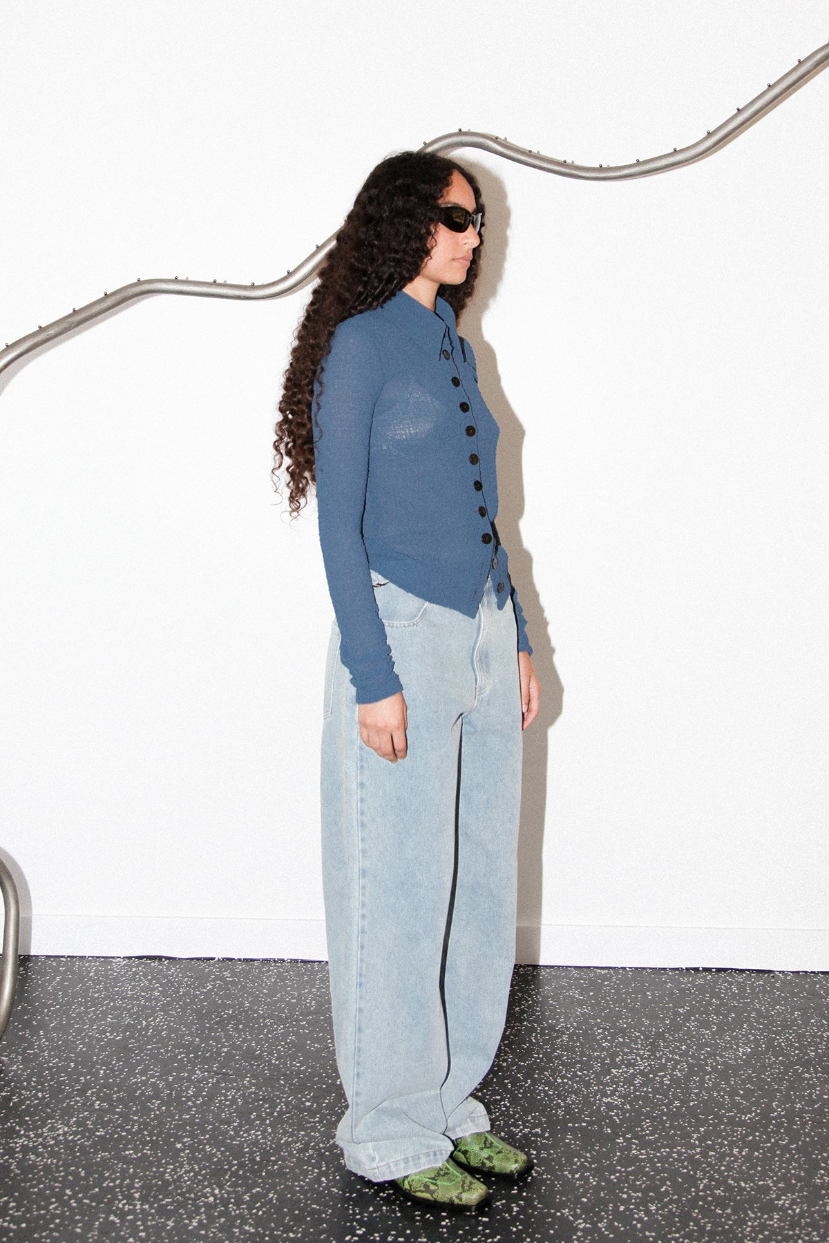 Bubble Scallop Top in Marina