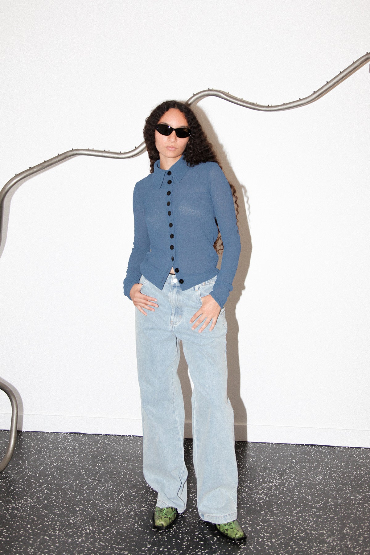 Bubble Scallop Top in Marina