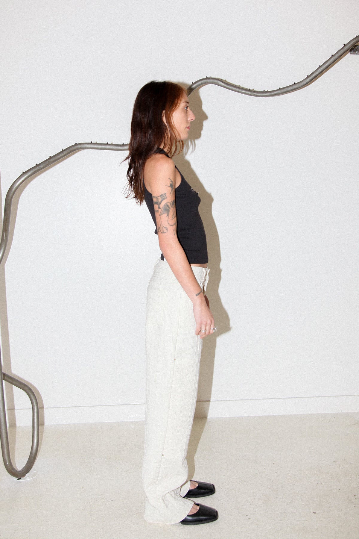 Thorned Double Knee Pant in Ecru