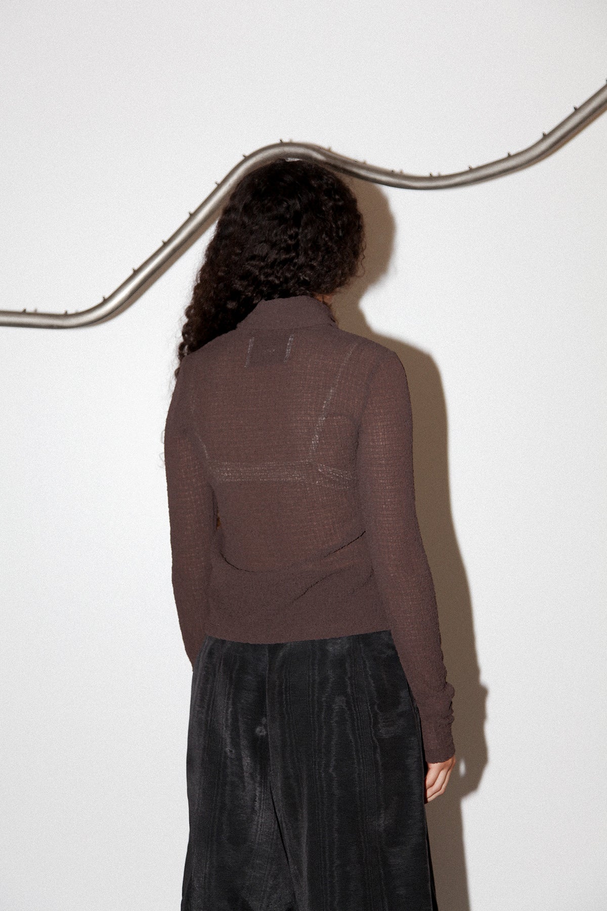 Bubble Scallop Top in Mud