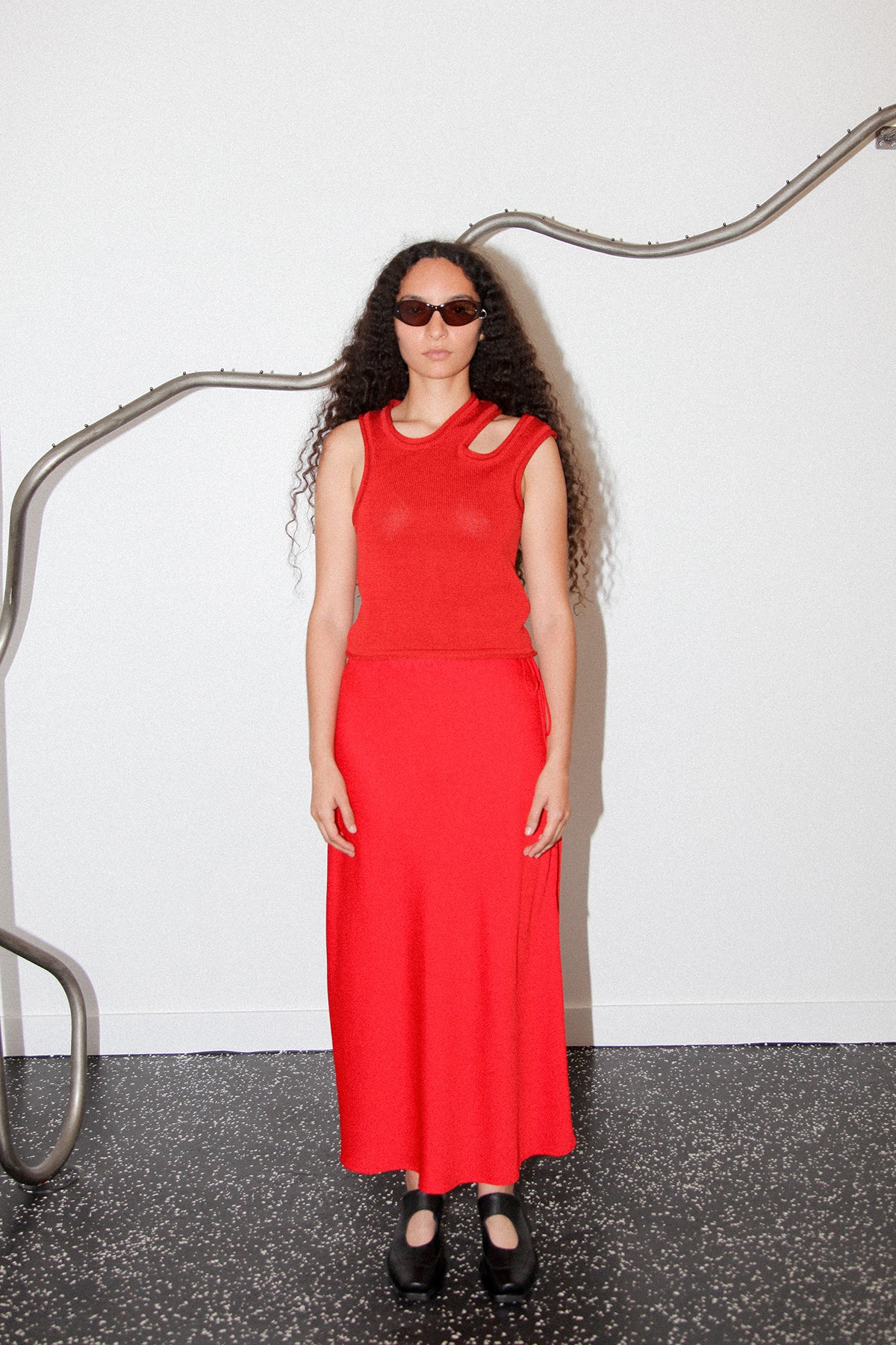 Slash Vest in Tomato