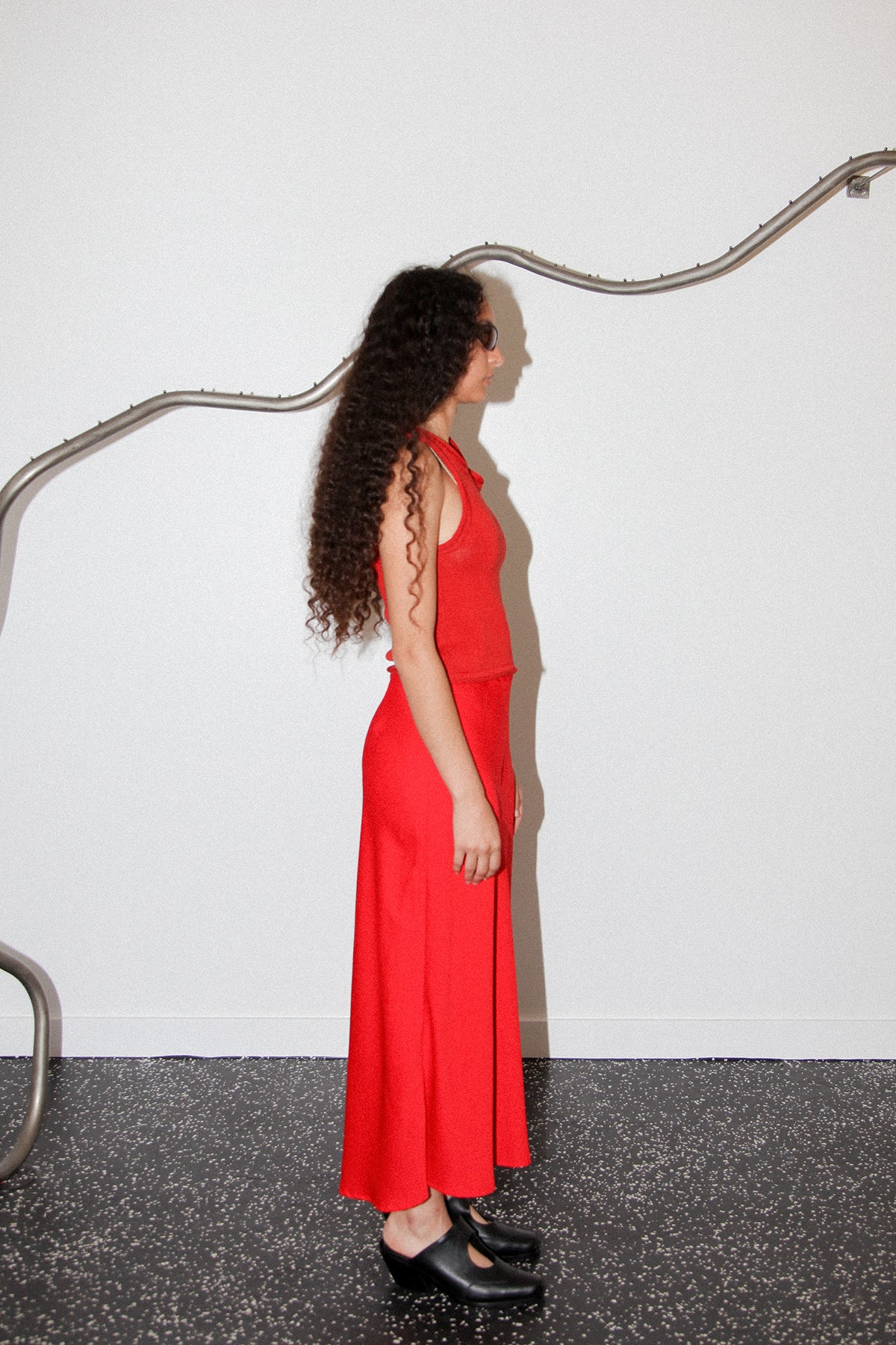 Slash Vest in Tomato