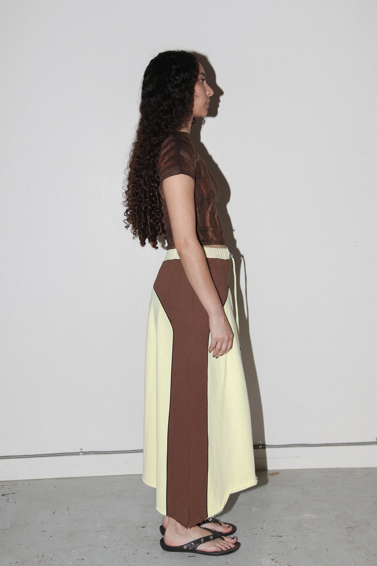 Organic Pleat Skirt in Lemon