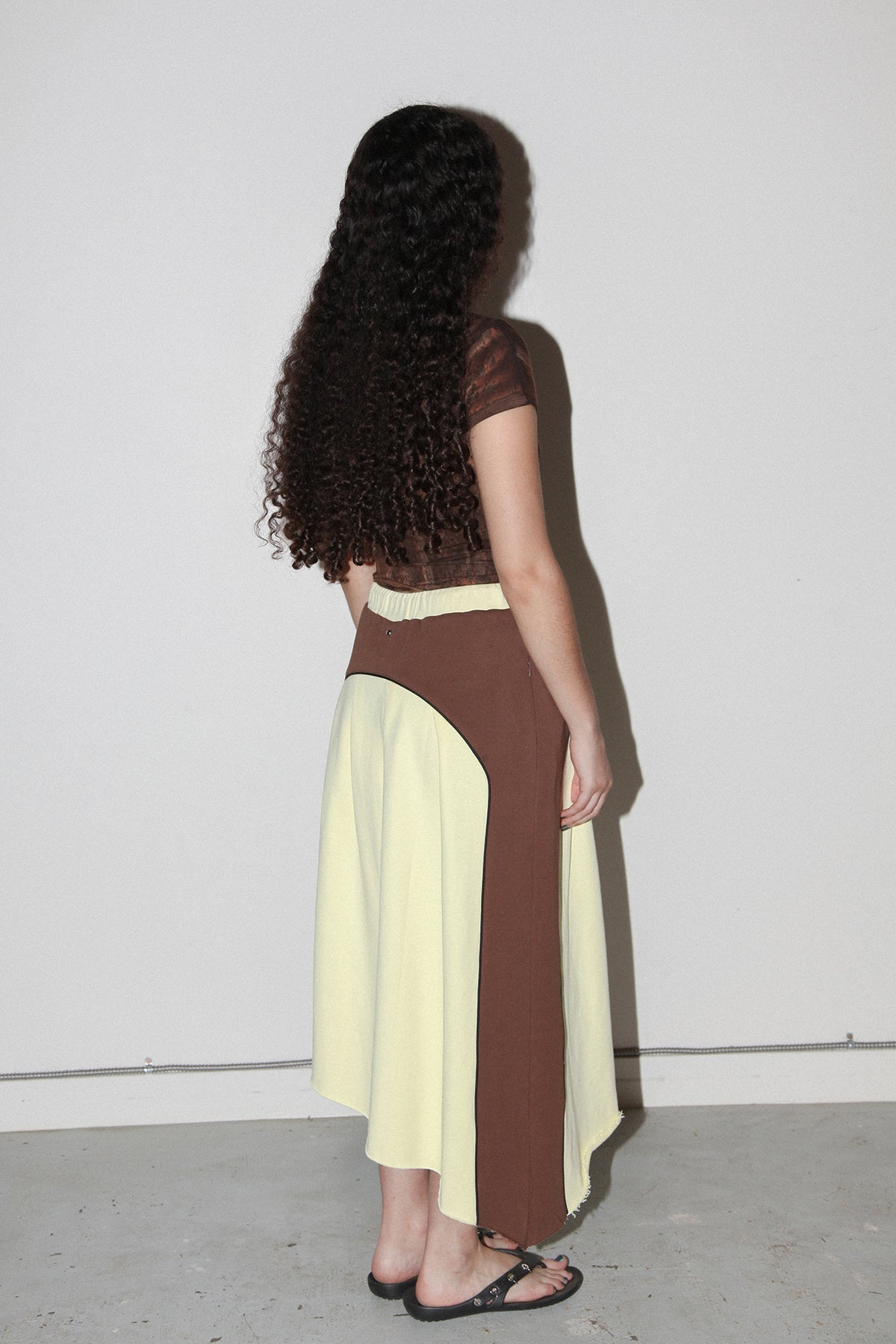 Organic Pleat Skirt in Lemon