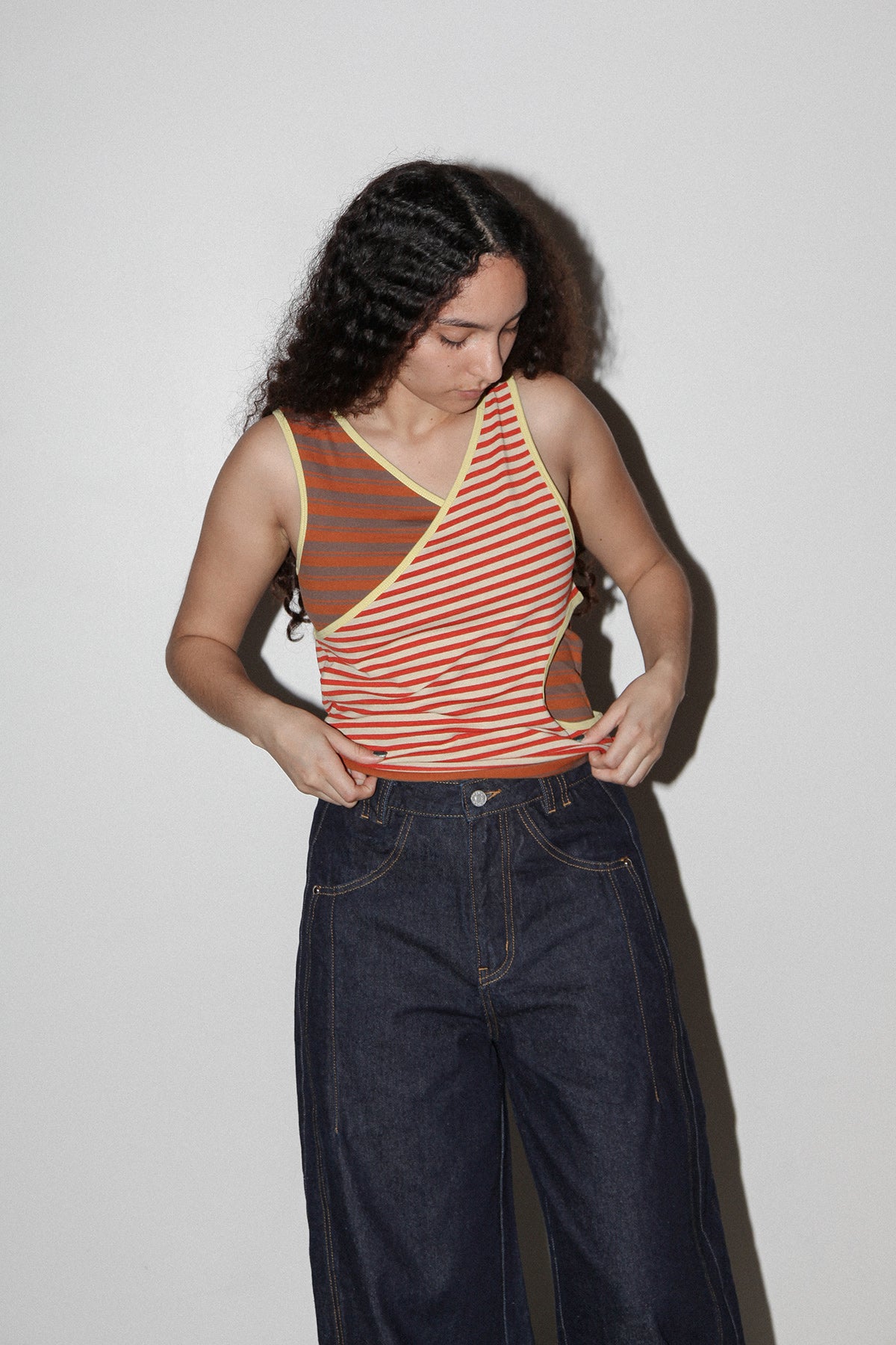 Layered Loop Tank in Mixed Stripe