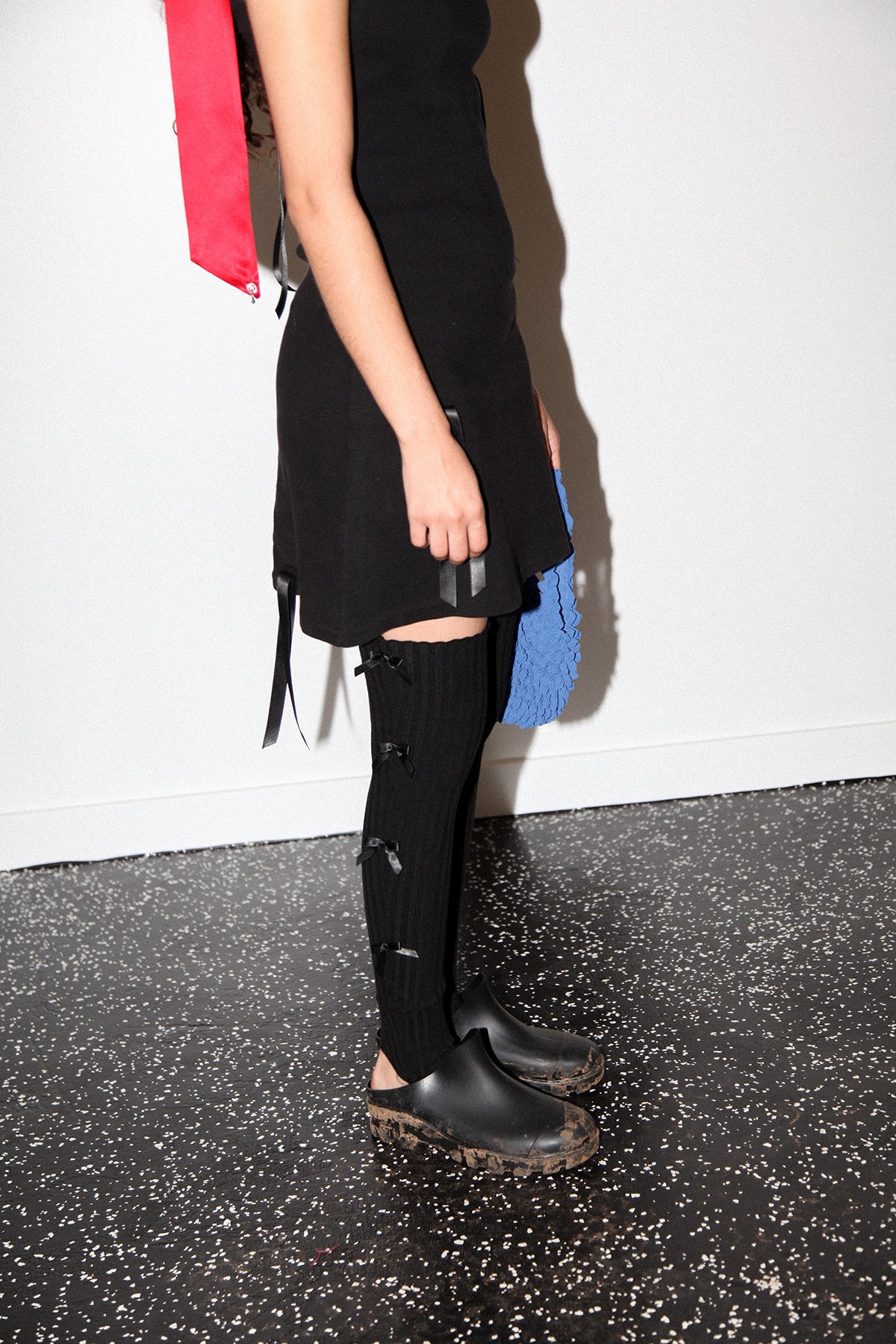 Giu Giu x KkCo Bow Down Demi-Pointe Leg Warmers in Black