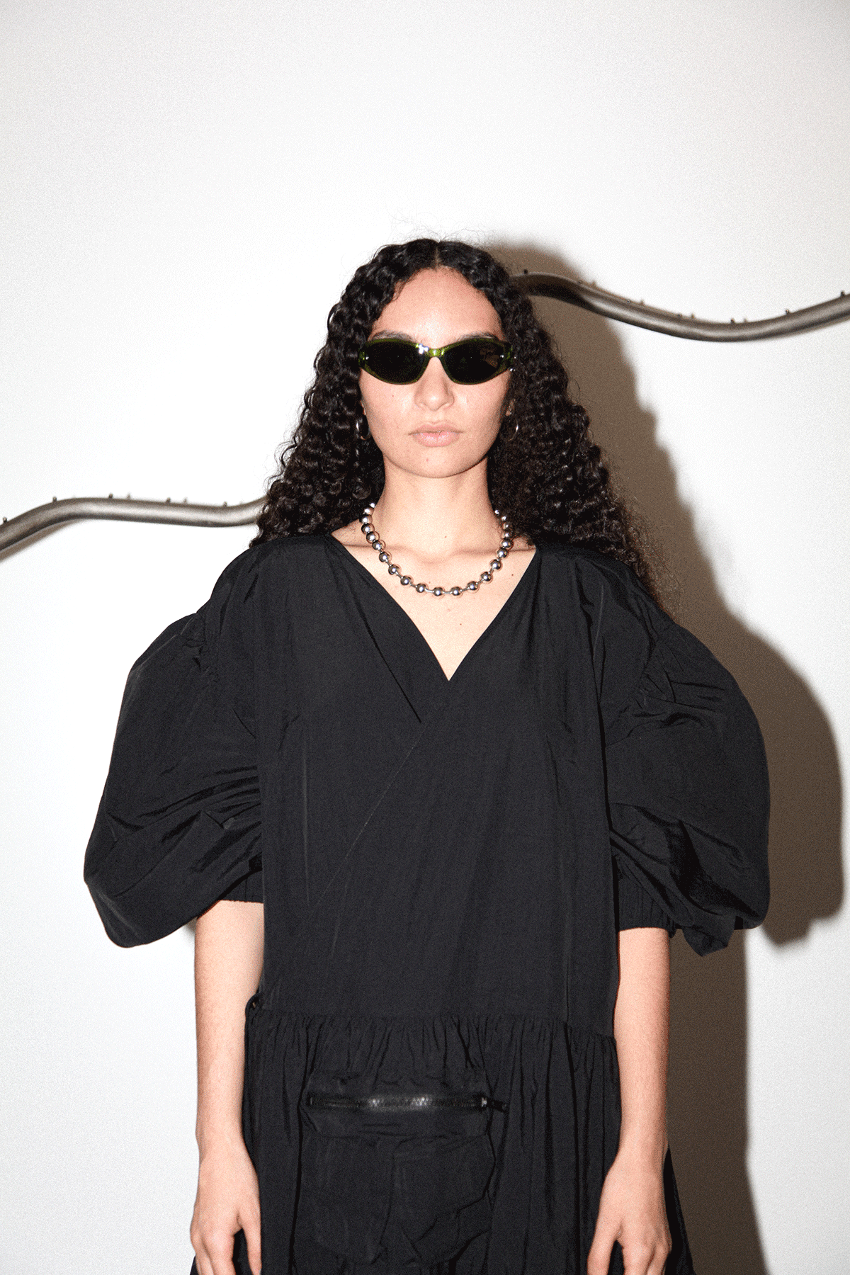 Utility Wrap Dress in Black