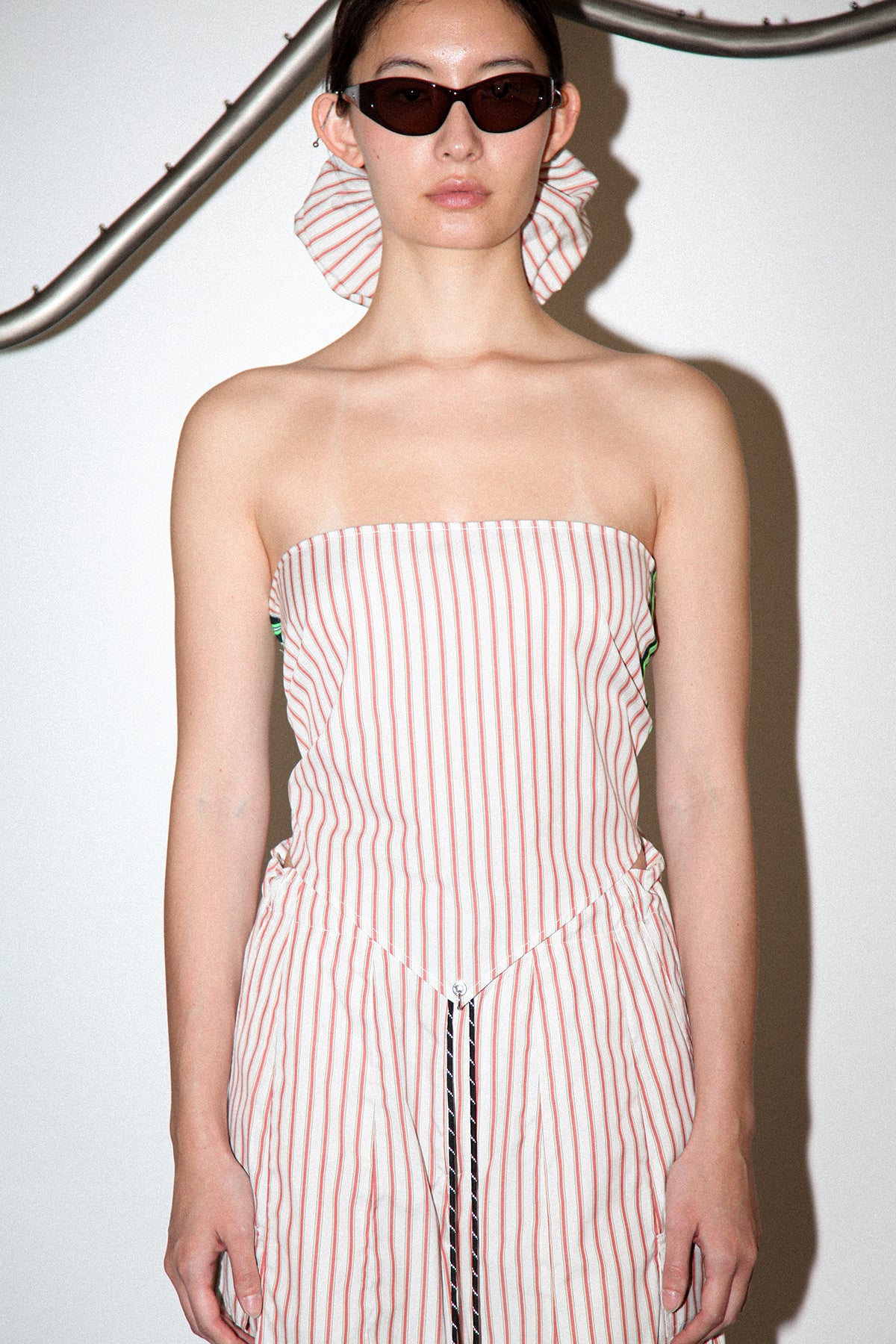 Pierced Coquina Kerchief in Striped Pepper