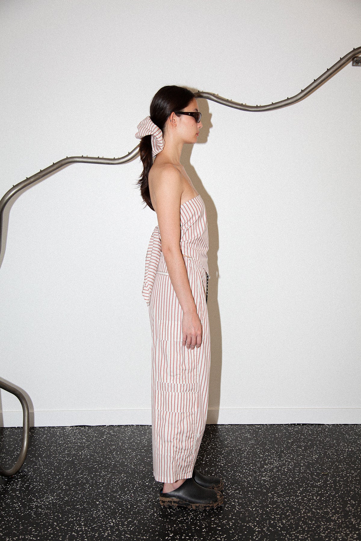 Pierced Coquina Kerchief in Striped Pepper