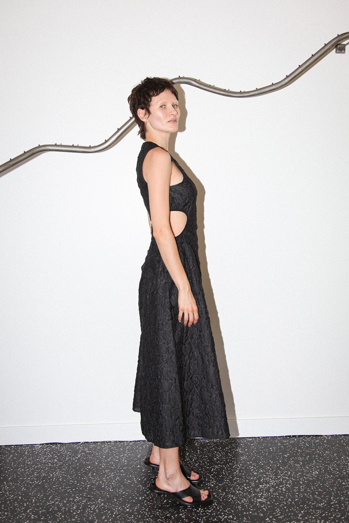 Studio 101 Cut Out Dress in Black