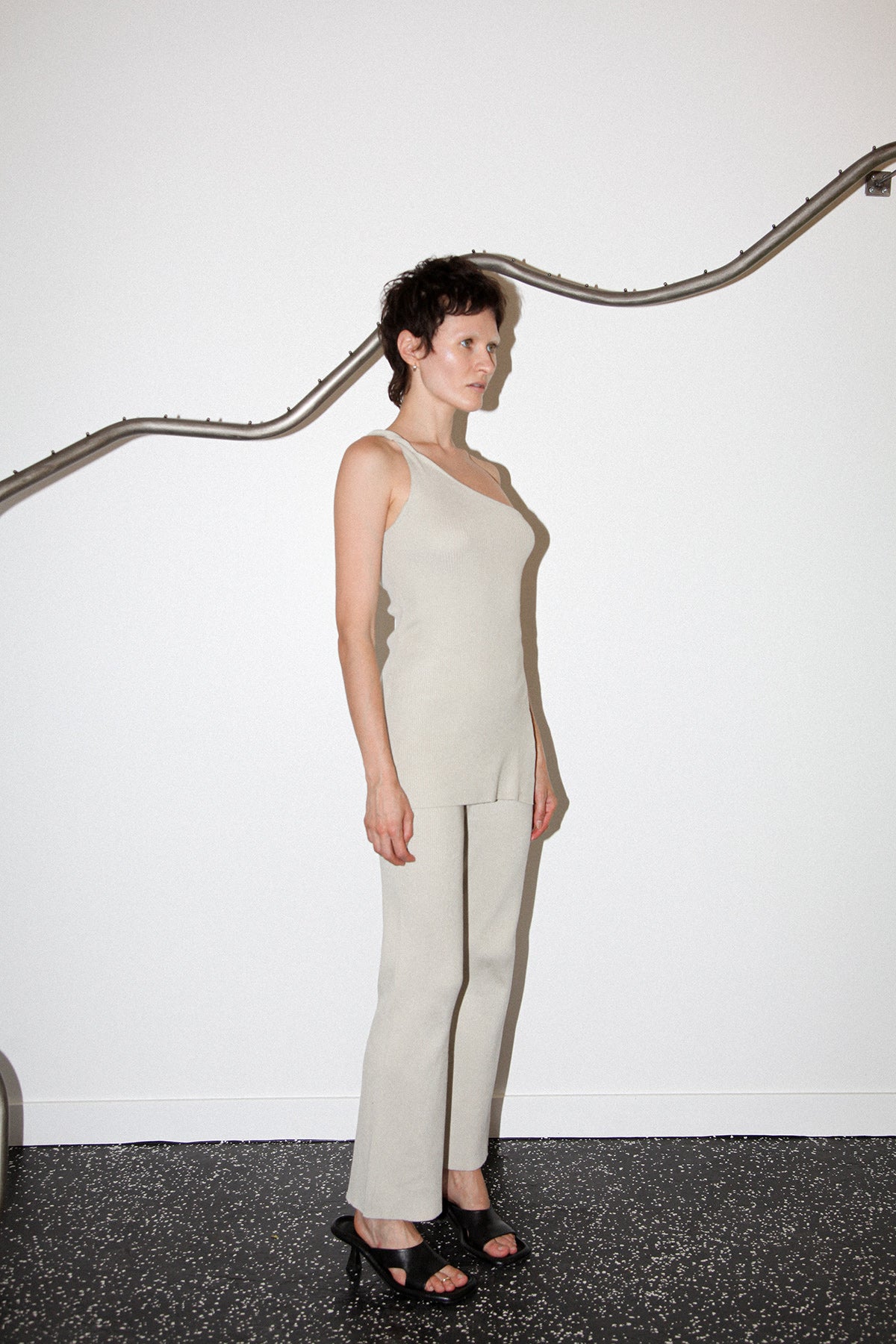 Studio 401 Rib Pant in Oyster