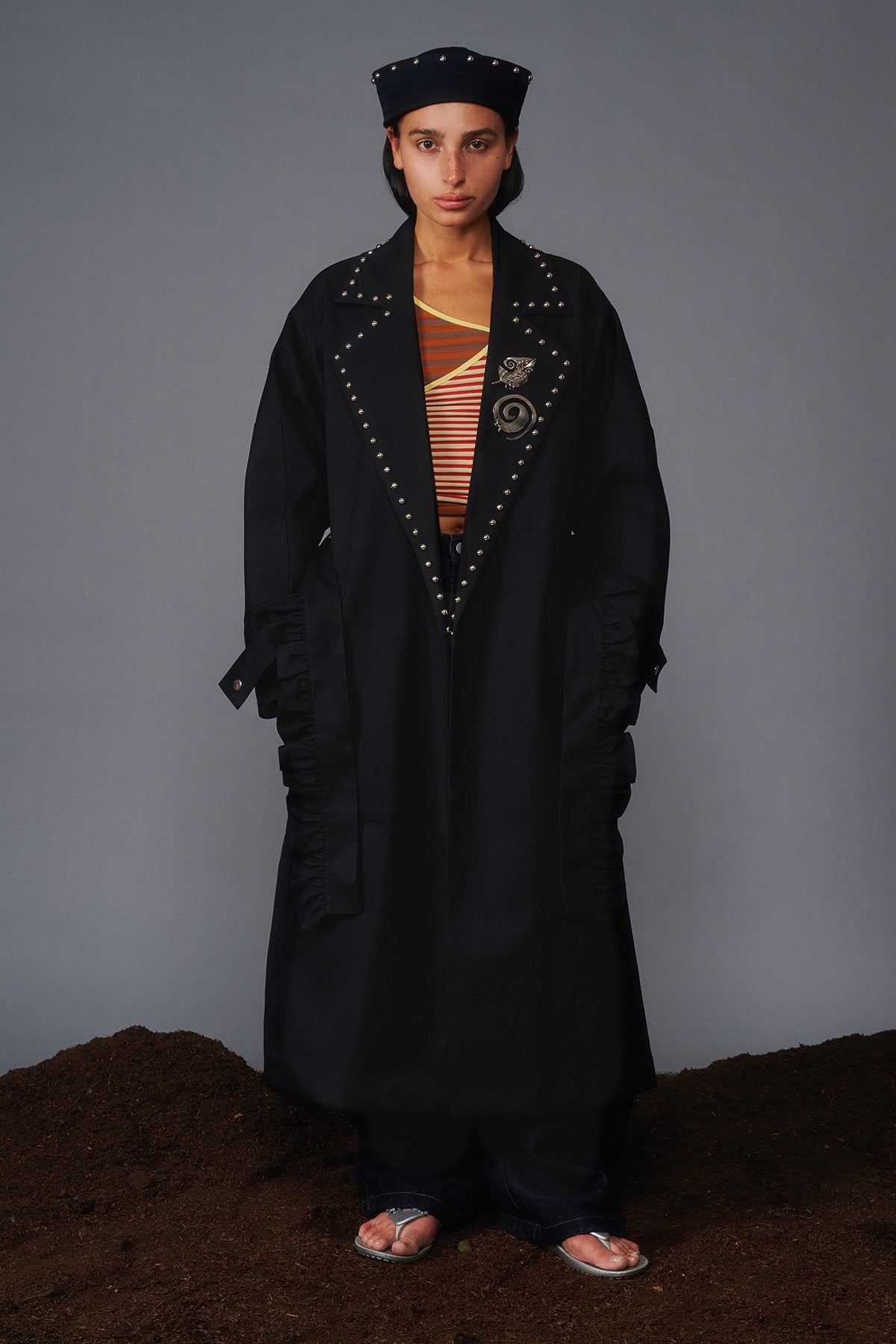 KkCo & Clyde Rivet Sailor Hat in Onyx