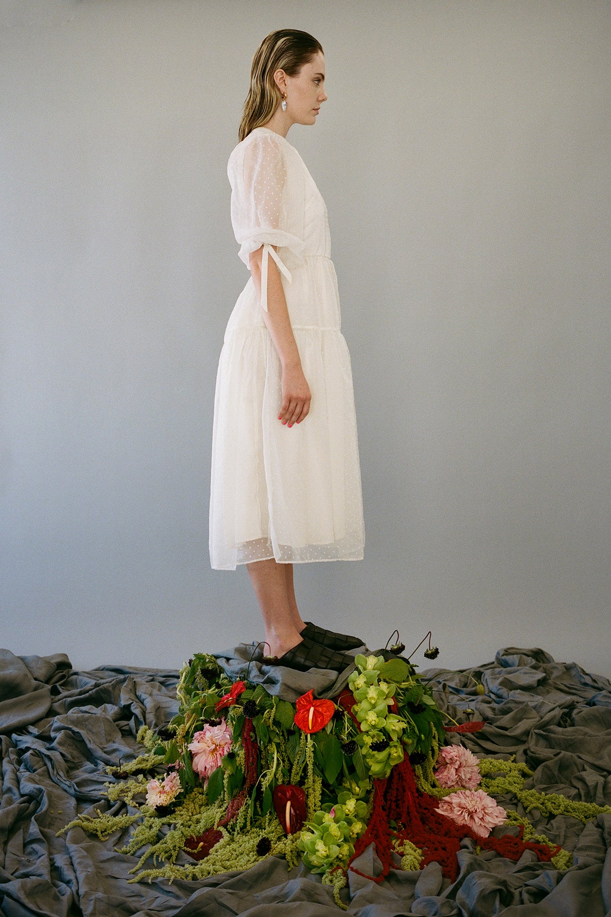 Hus Dress in Ice Dot Organza