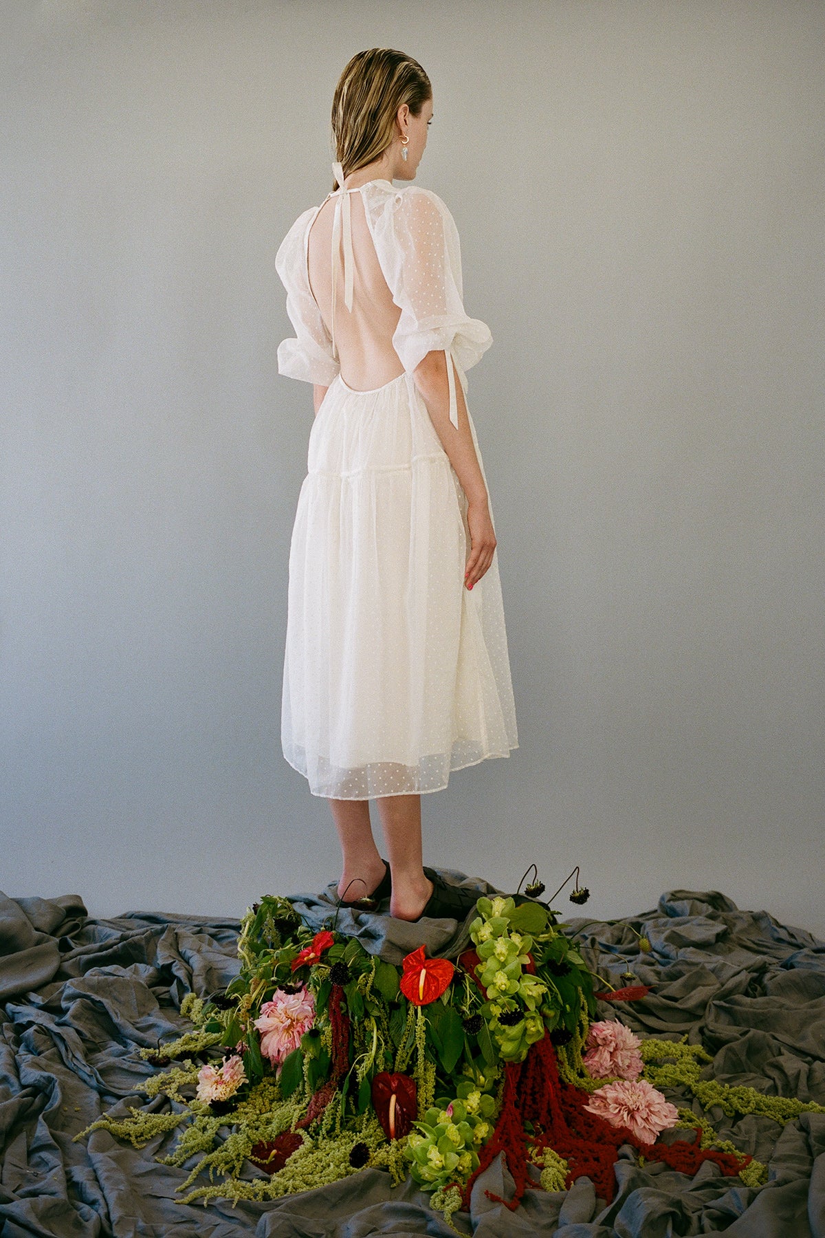 Hus Dress in Ice Dot Organza