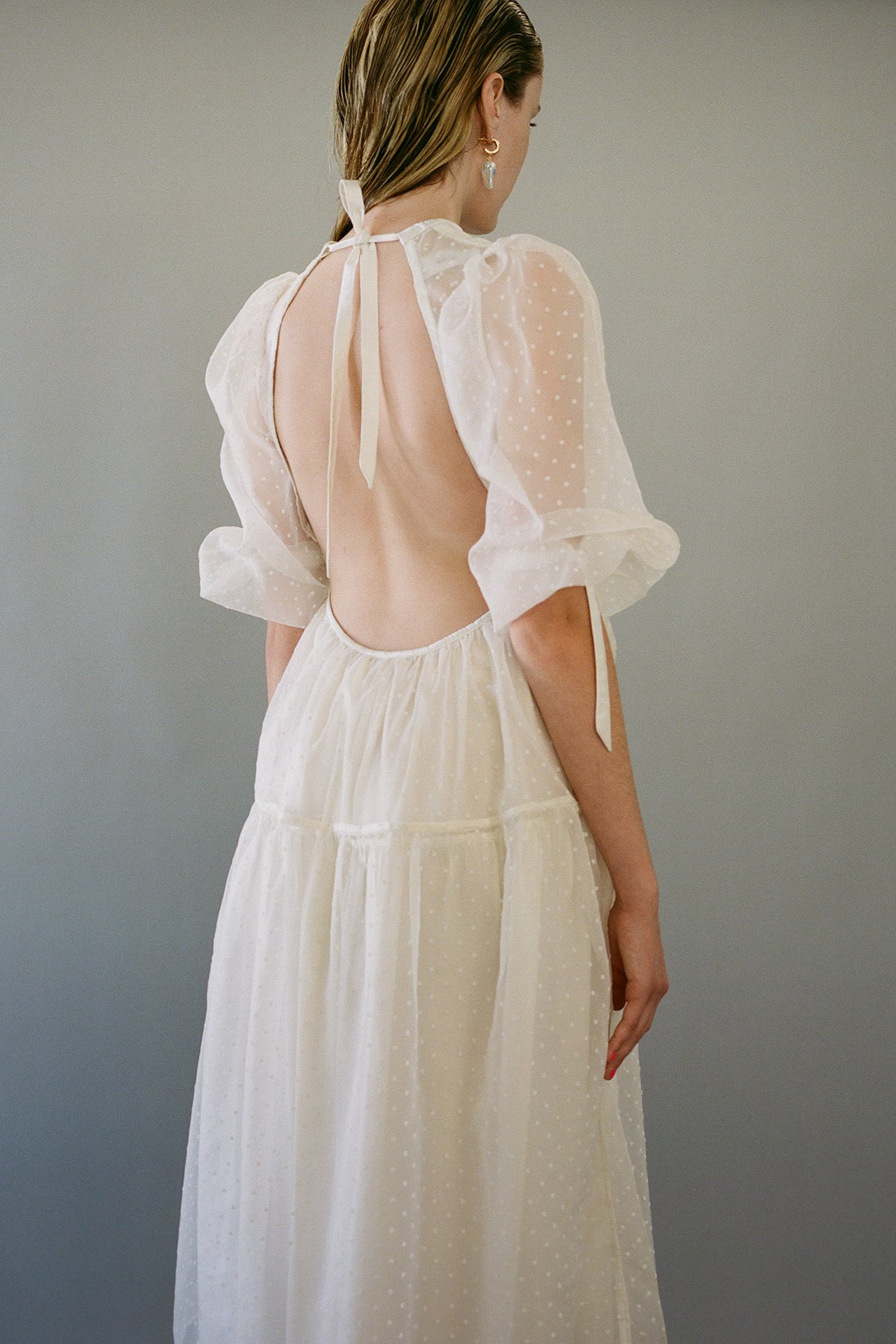 Hus Dress in Ice Dot Organza