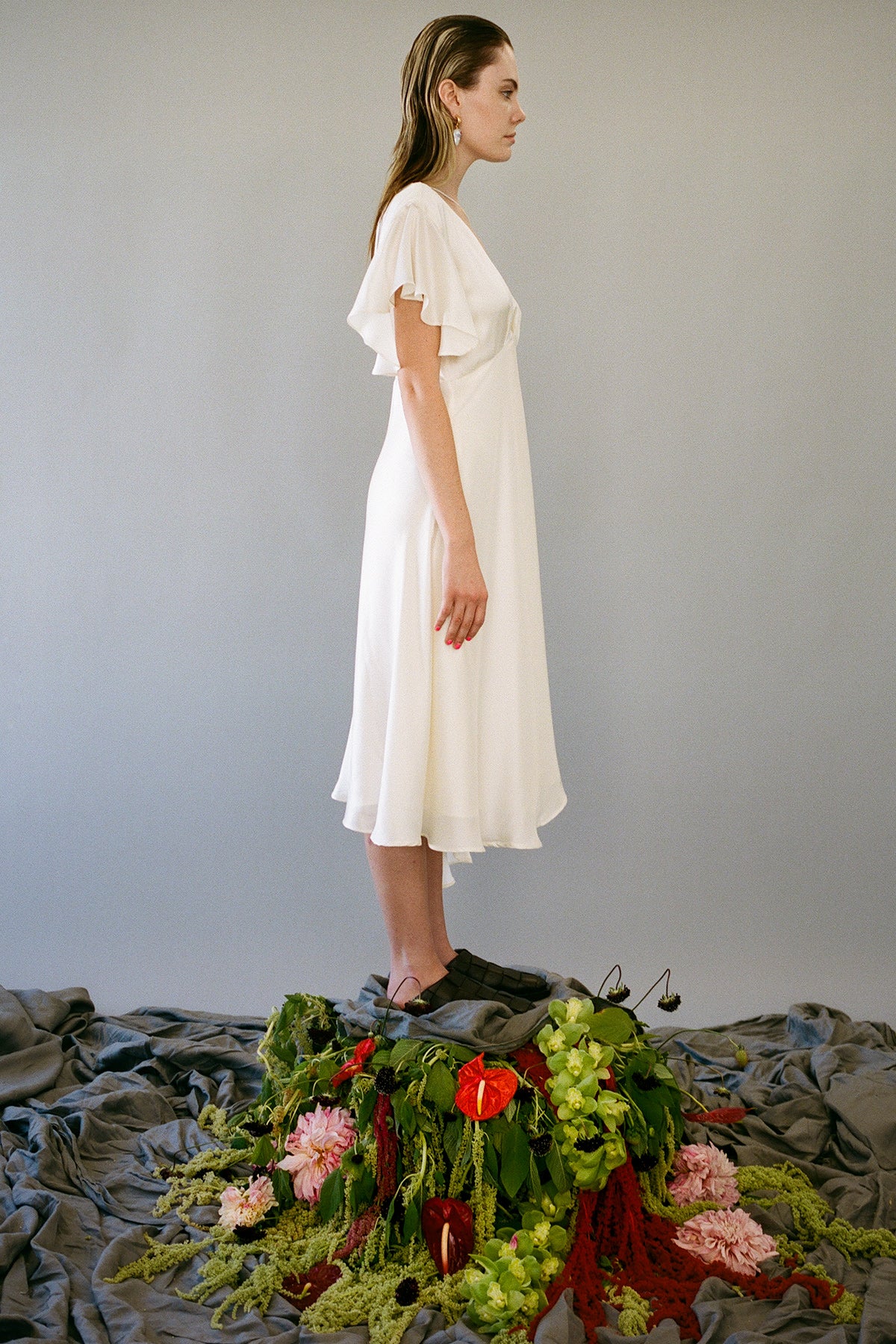 Climber Dress in Pearl Silk Charmeuse