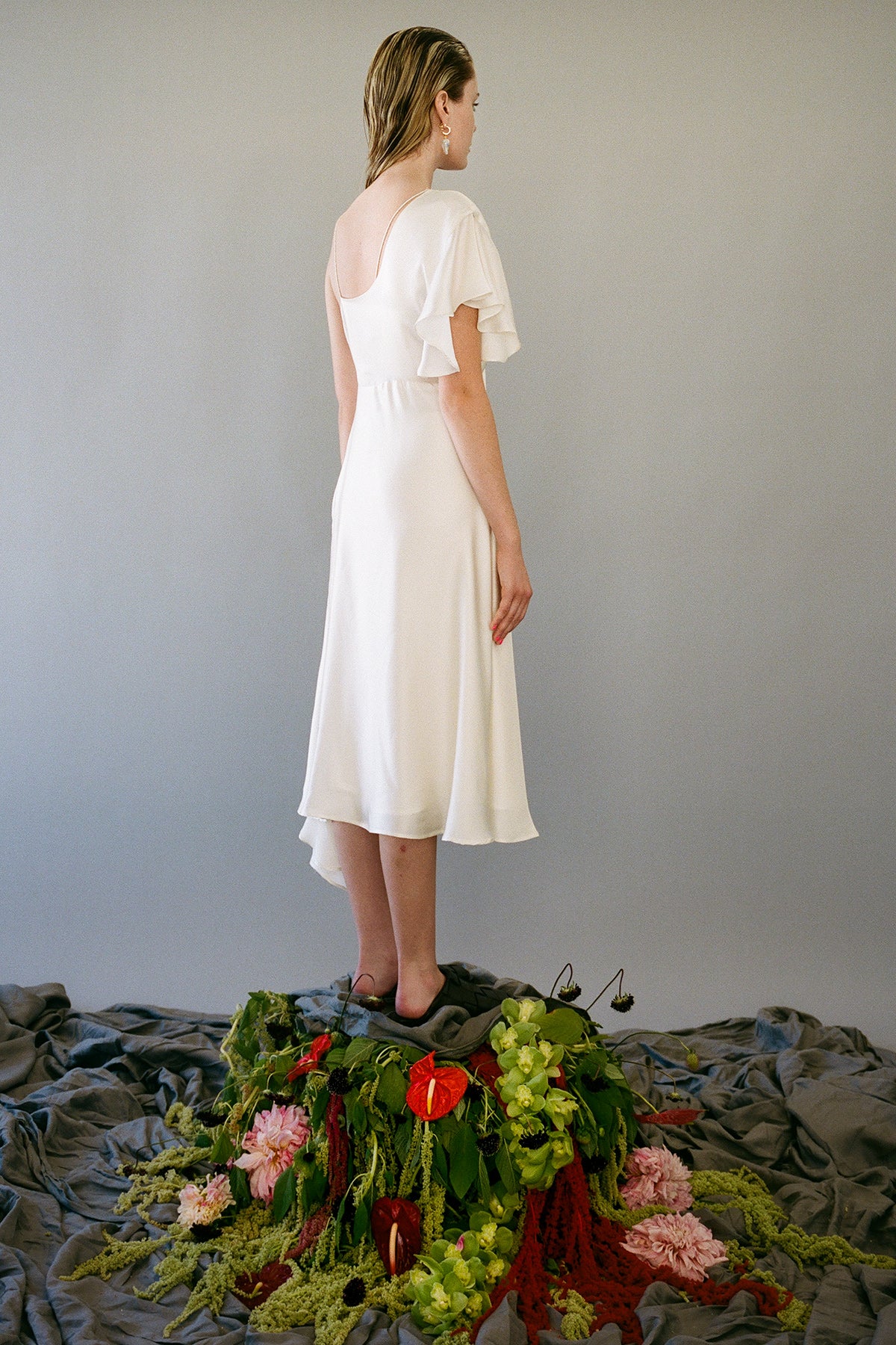 Climber Dress in Pearl Silk Charmeuse