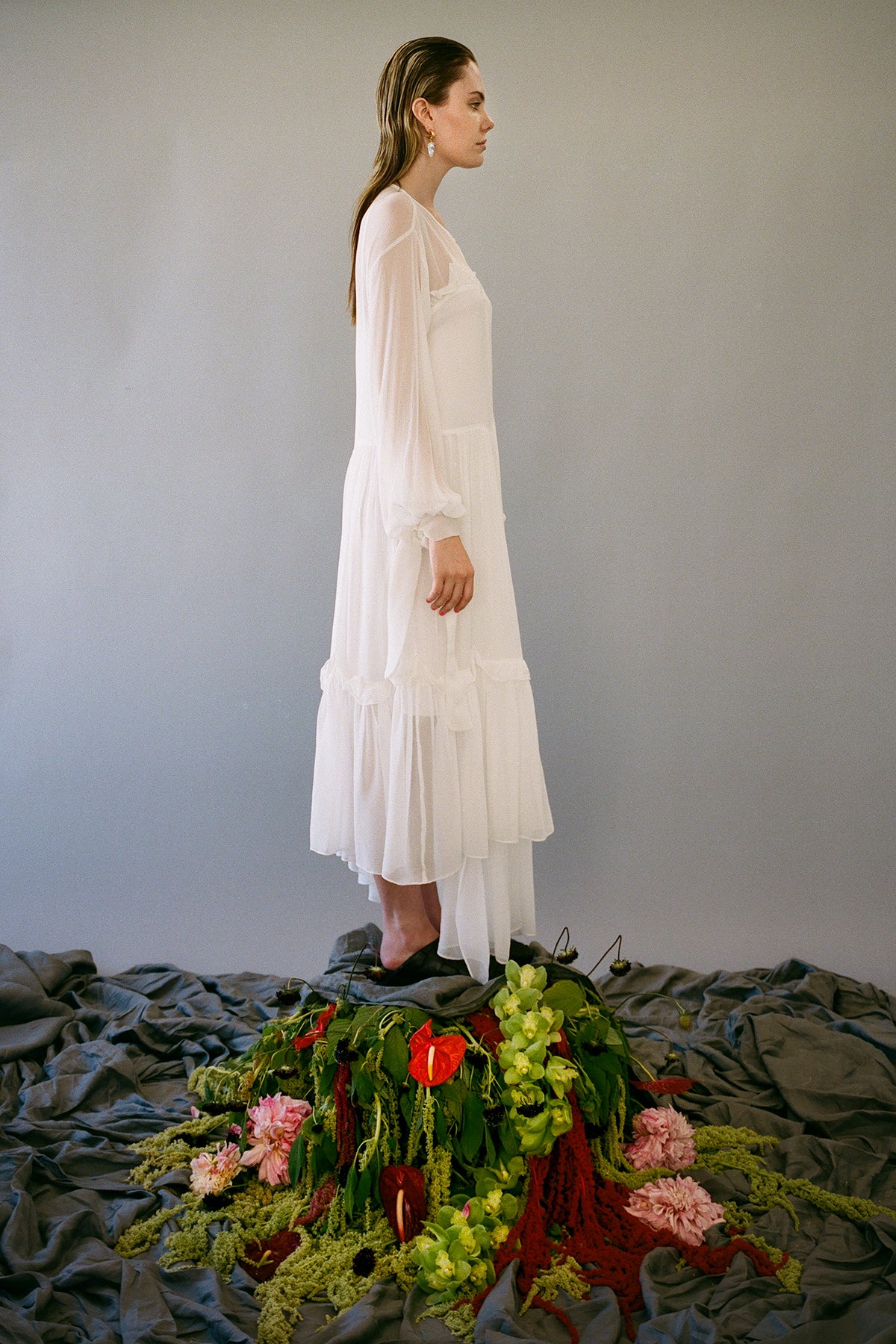 Nine Twenty-Seven Dress in Salt Silk Yoryu