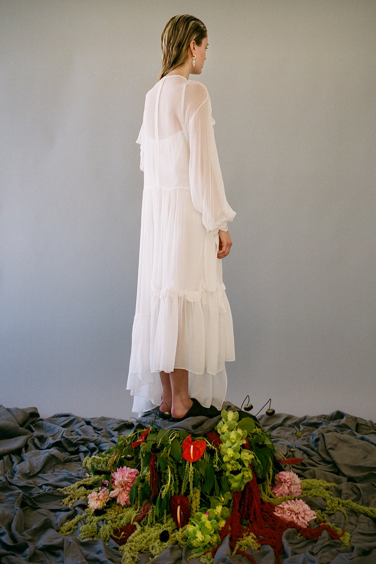 Nine Twenty-Seven Dress in Salt Silk Yoryu