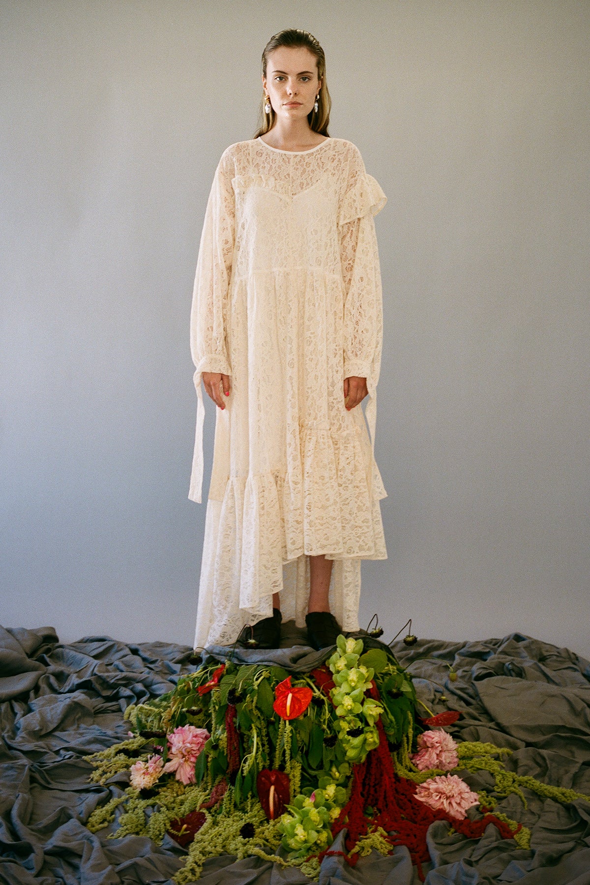 Nine Twenty-Seven Dress in Soft Ivory Lace