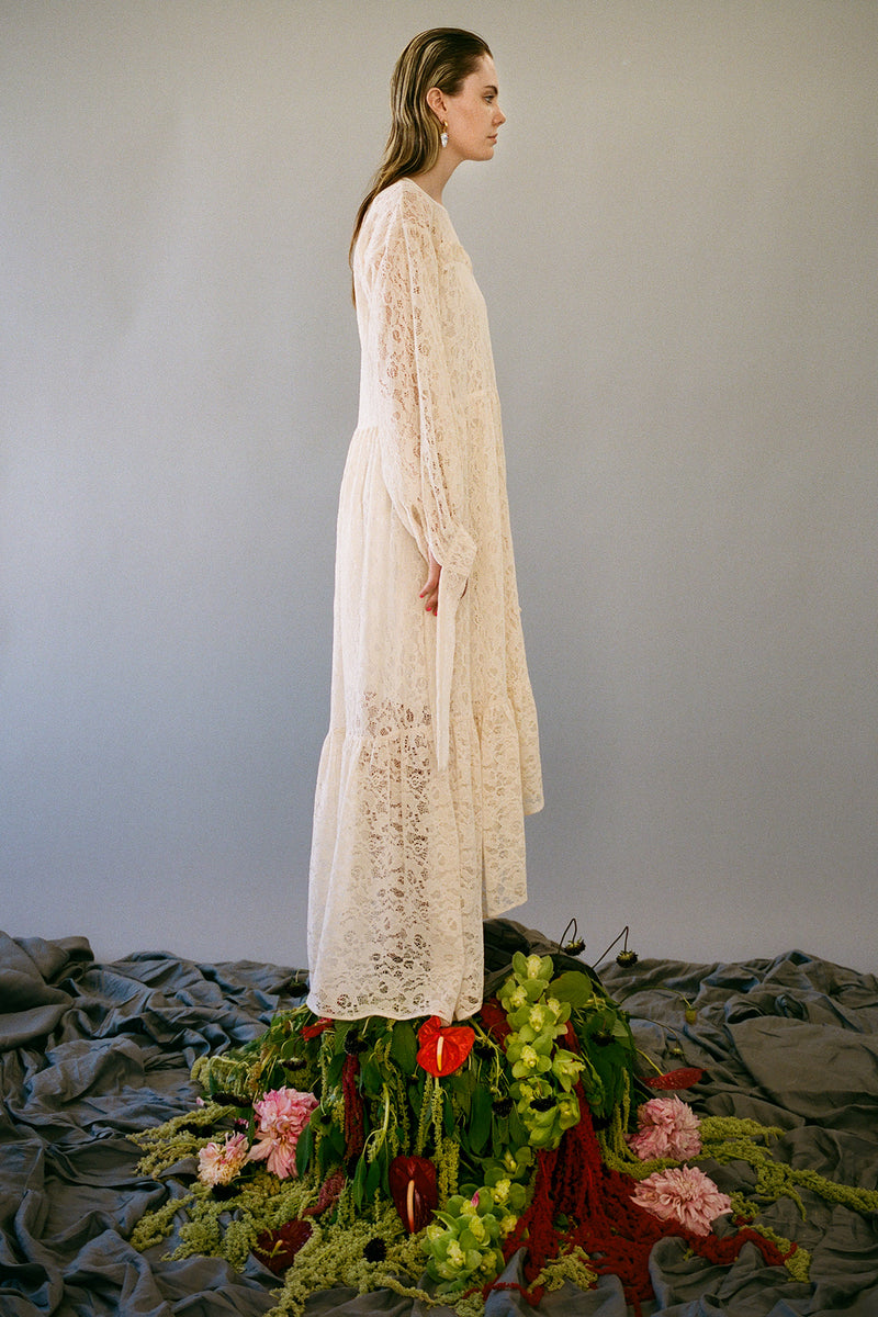 Nine Twenty-Seven Dress in Soft Ivory Lace – KkCo