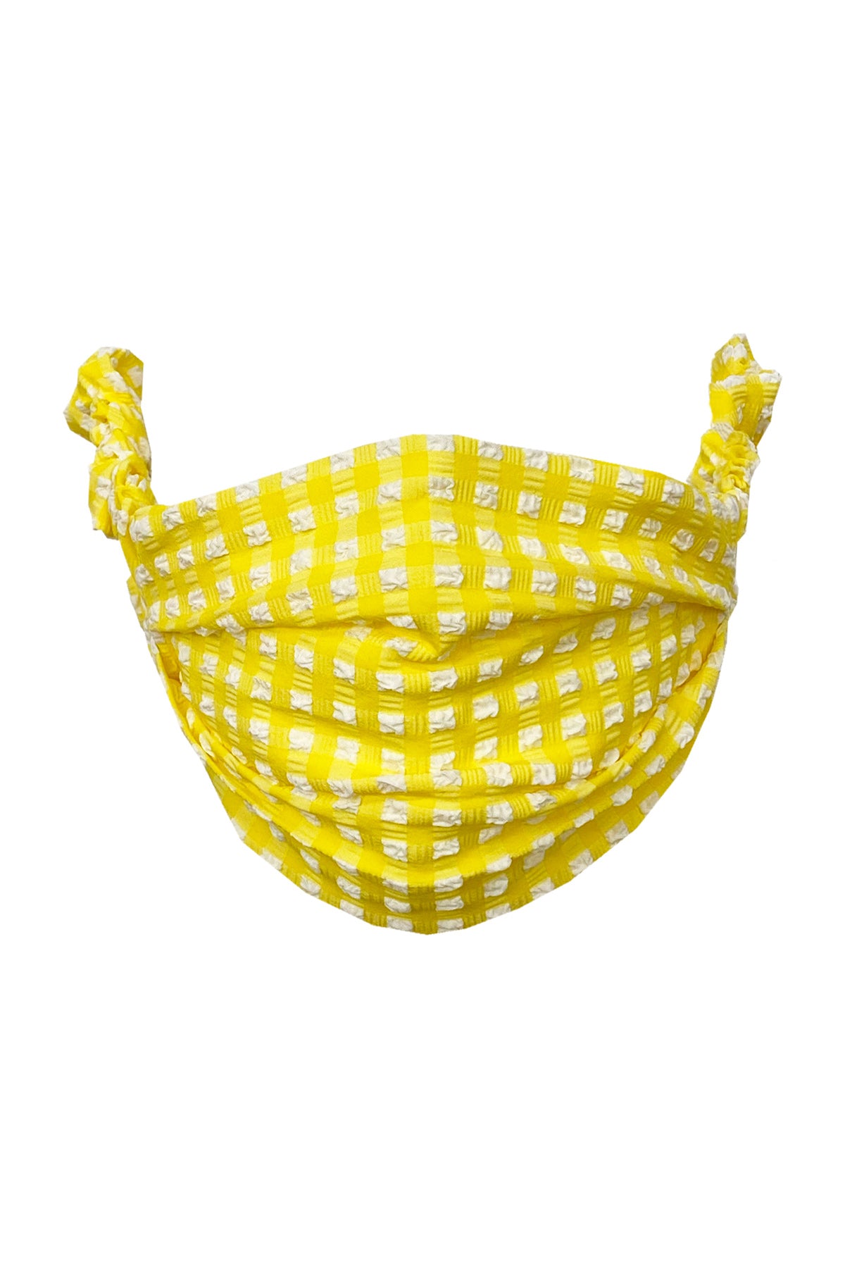 Face Mask in Popcorn Check Seersucker