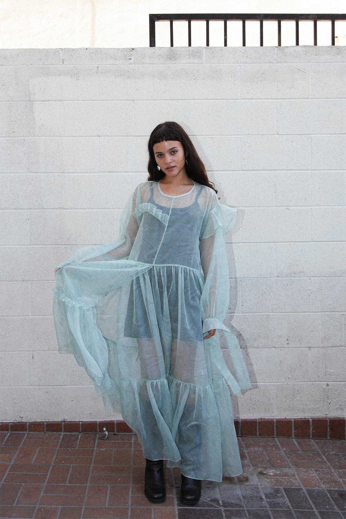 Nine Twenty-Seven Dress in Warped Moss