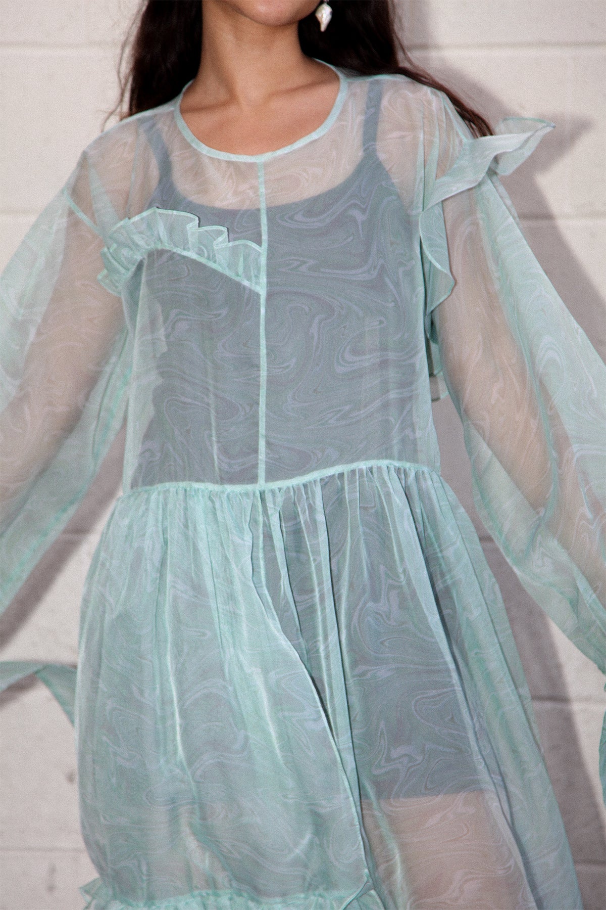 Nine Twenty-Seven Dress in Warped Moss