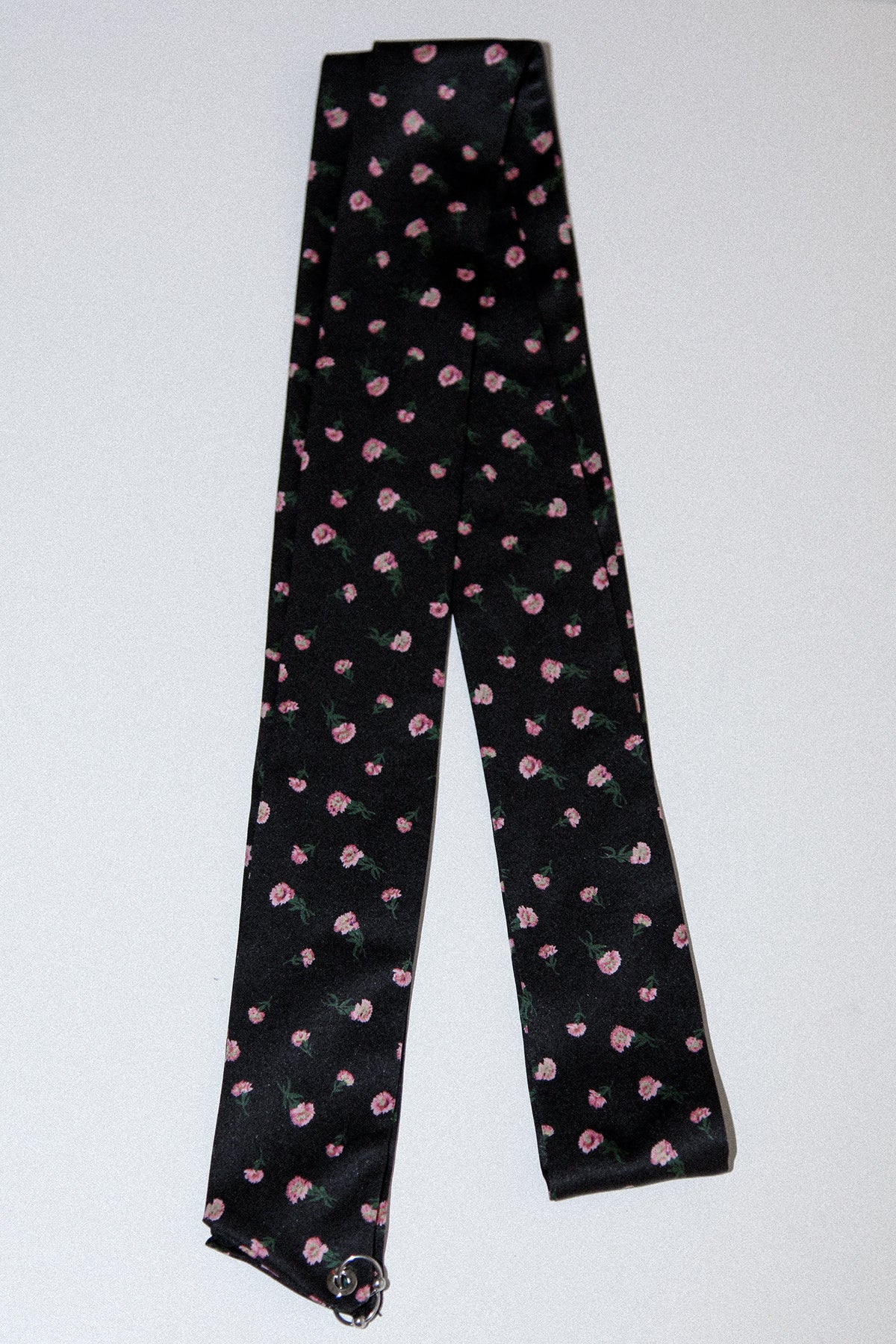 Pierced Hair Ribbon in Black Ditzy Print