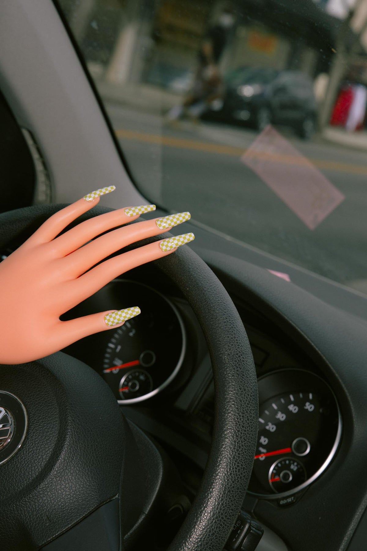 KkCo x ilovecreatives x Sticki Nail Wraps in Lime Checker