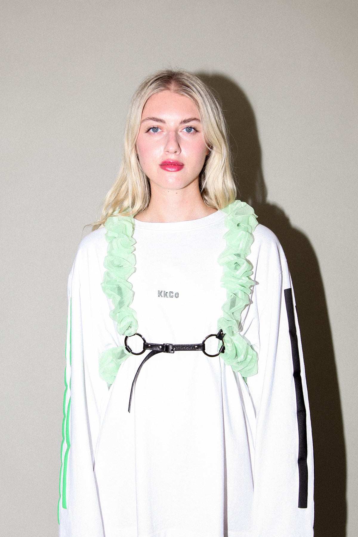 Scrunch Harness in Celery Organza