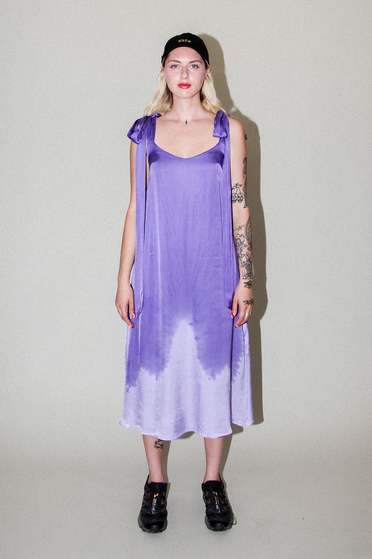 Dipped Slip Dress in Iris Dip Dye
