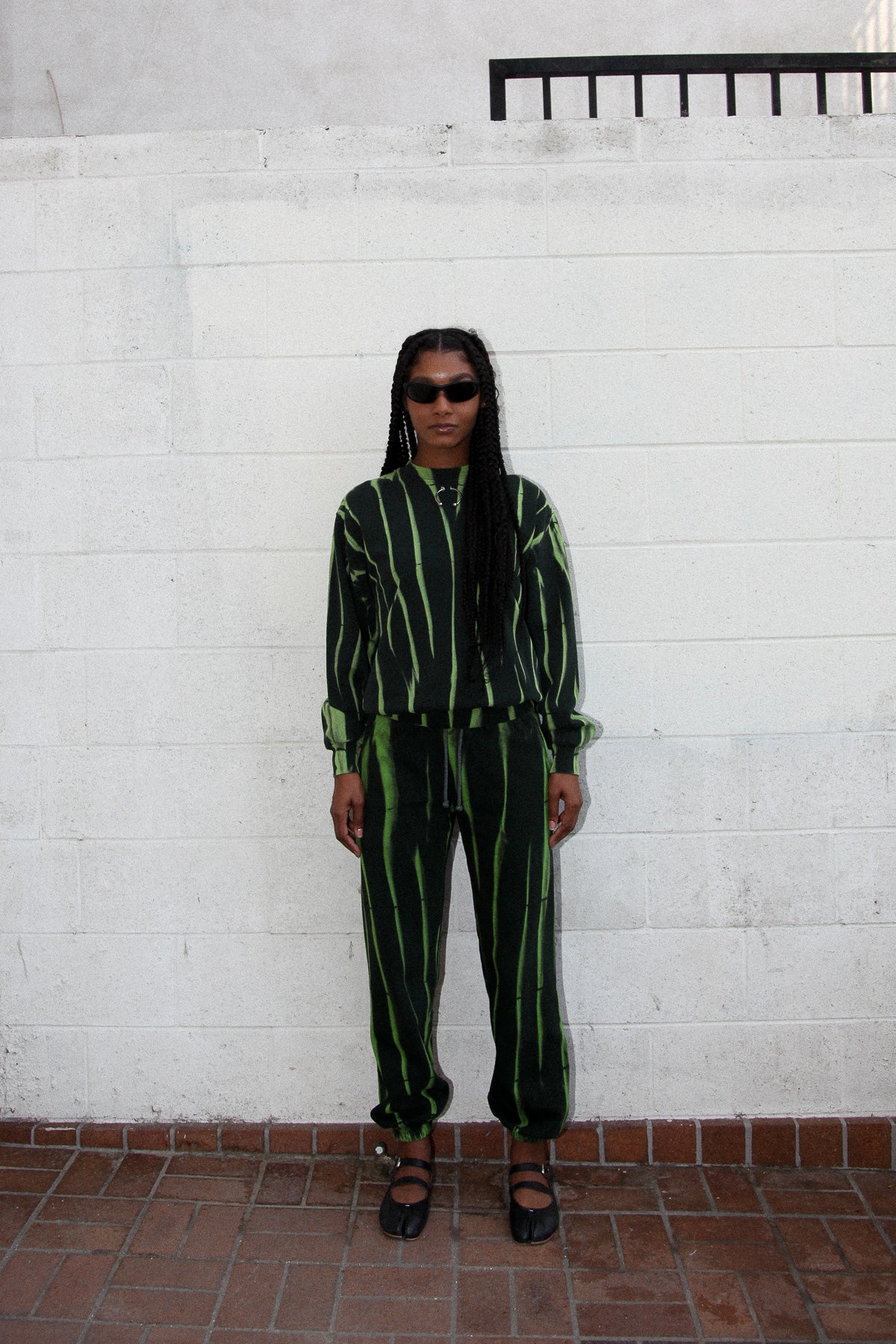 Crescent Sweatpant in Lime Jupiter Dye