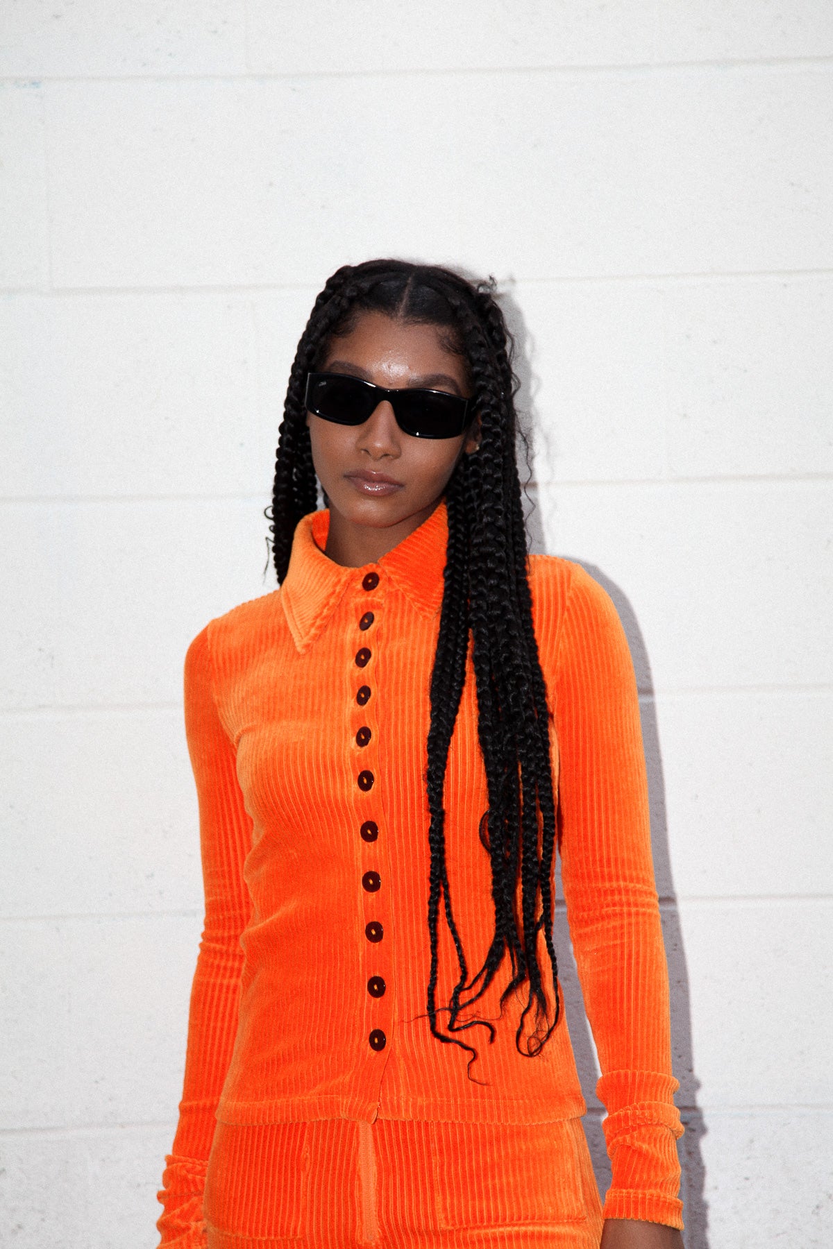 Scallop Button Up in Carrot
