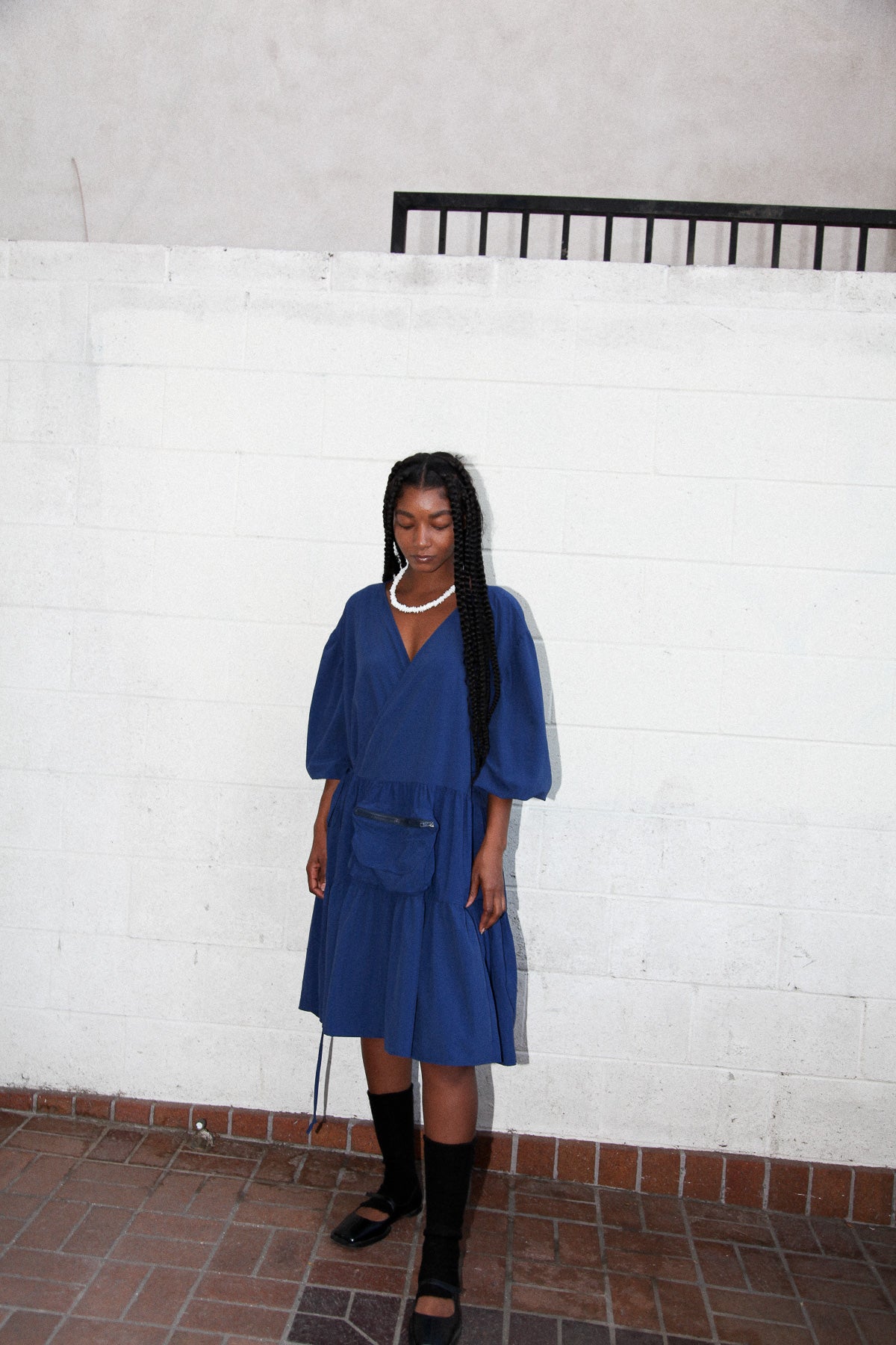 Utility Wrap Dress in Navy