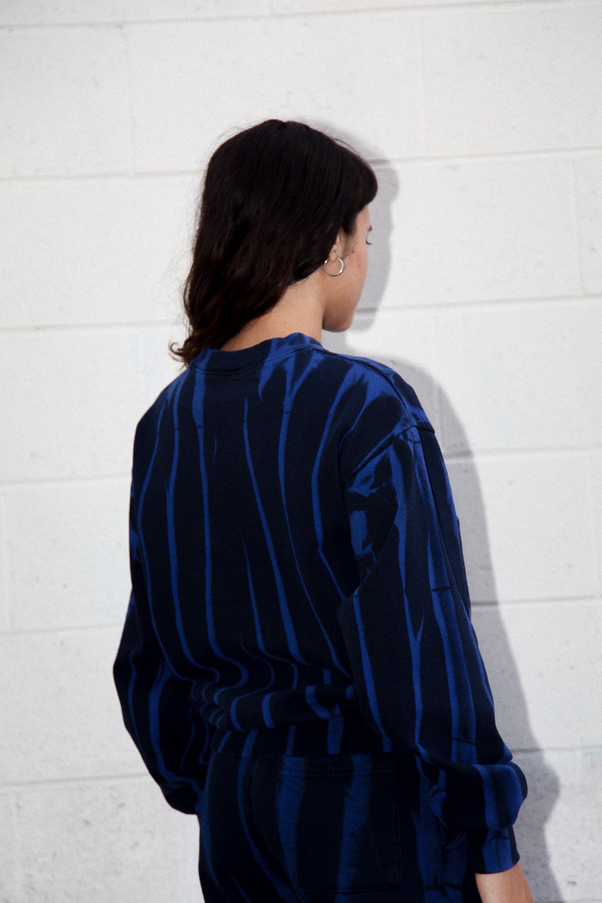 Crescent Crewneck in Cobalt Jupiter Dye