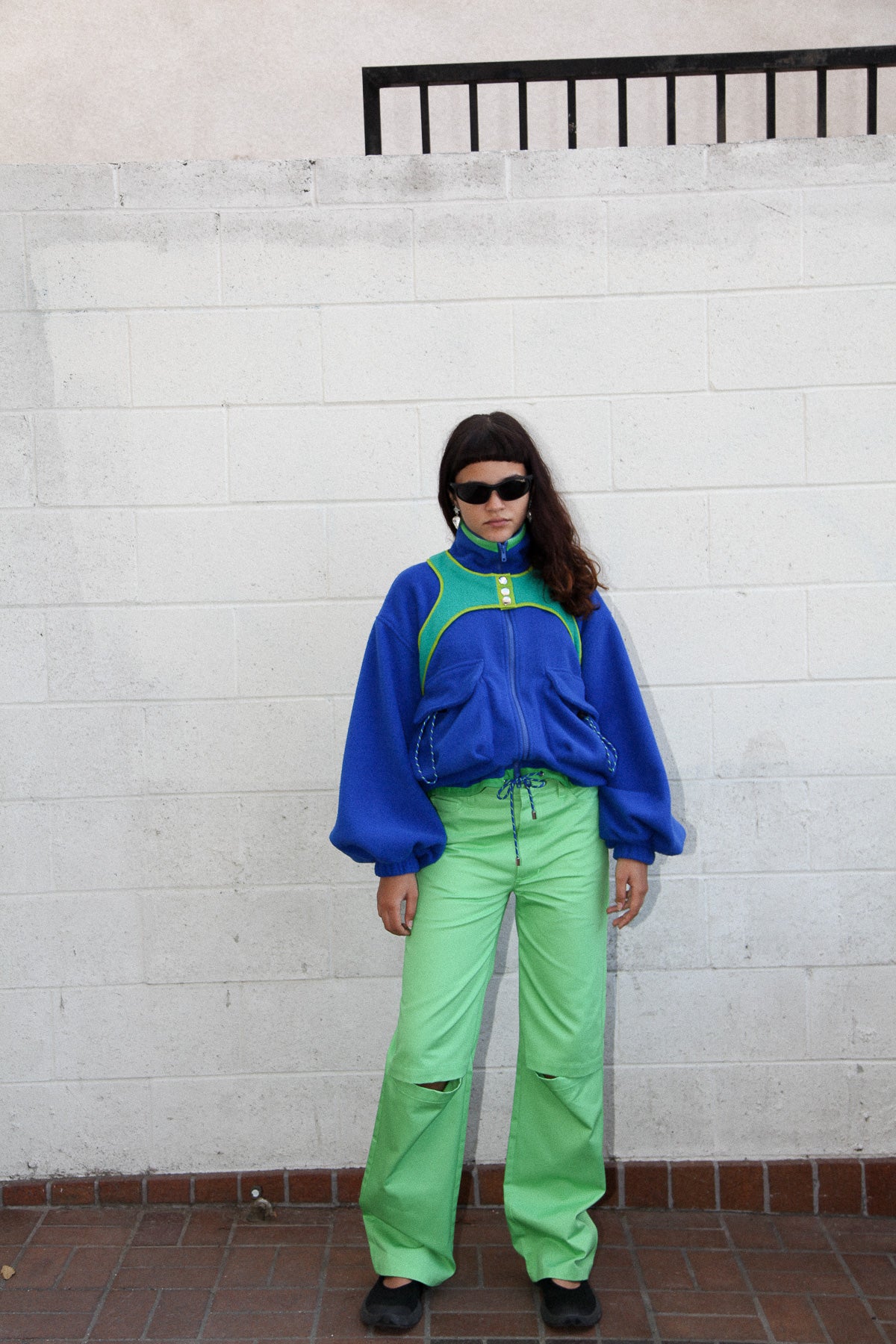 Straight Slit Pant in Key Lime