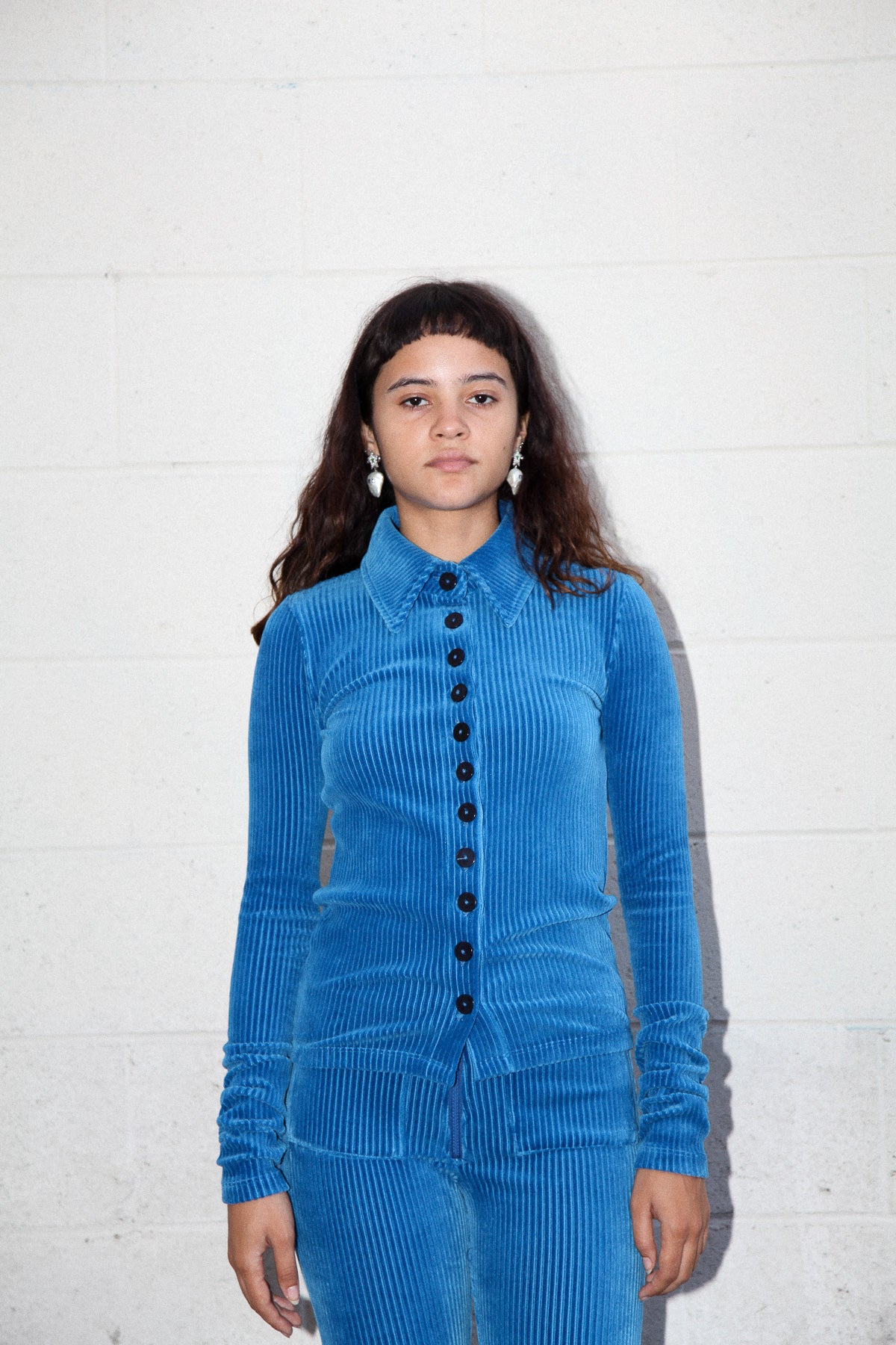 Scallop Button Up in Ocean